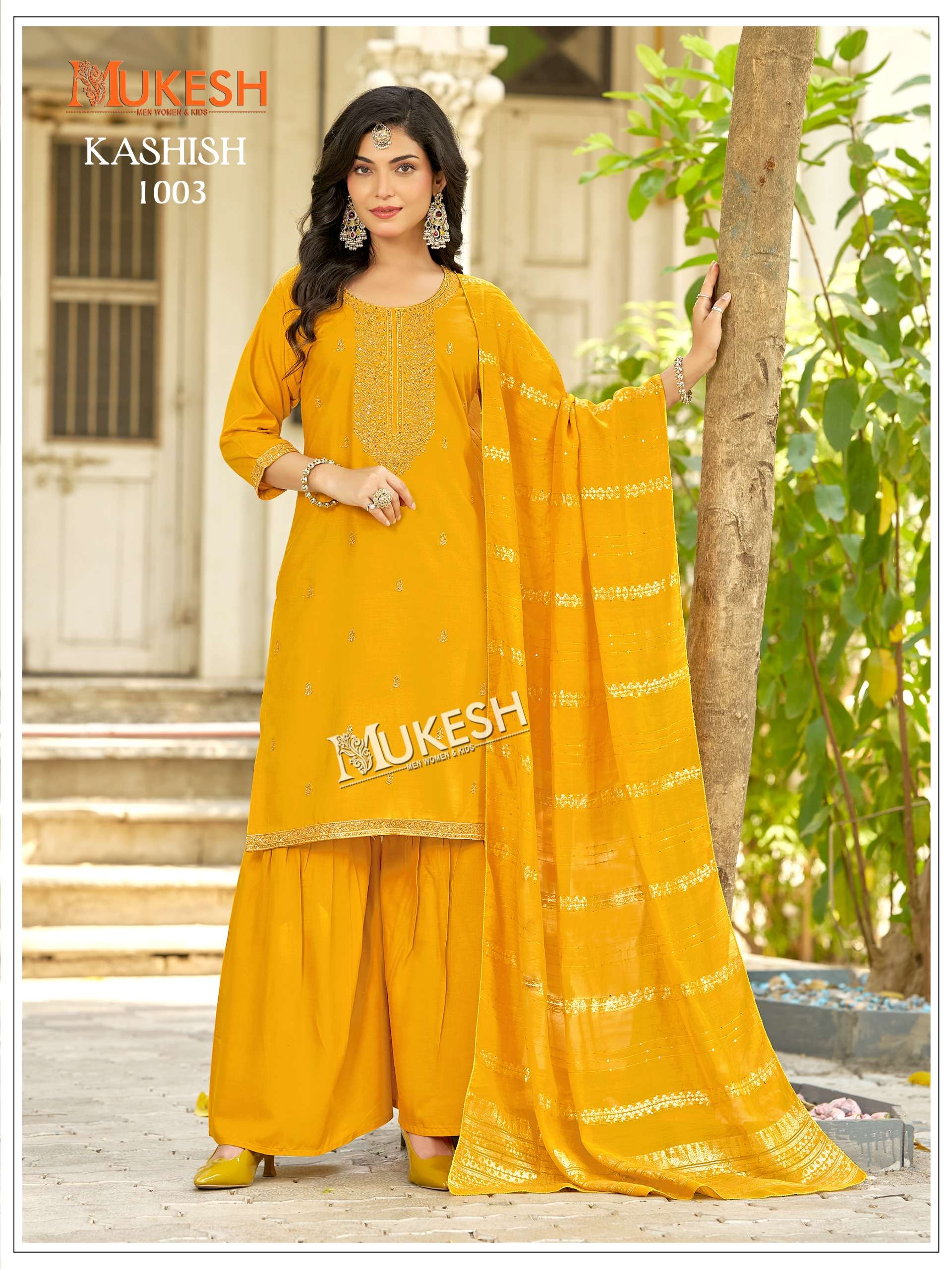 MUKESH KASHISH RAYON HEAVY SEQUENCE EMBROIDERY DESIGNER WORK LADIES 3PCS SET COLLECTION 