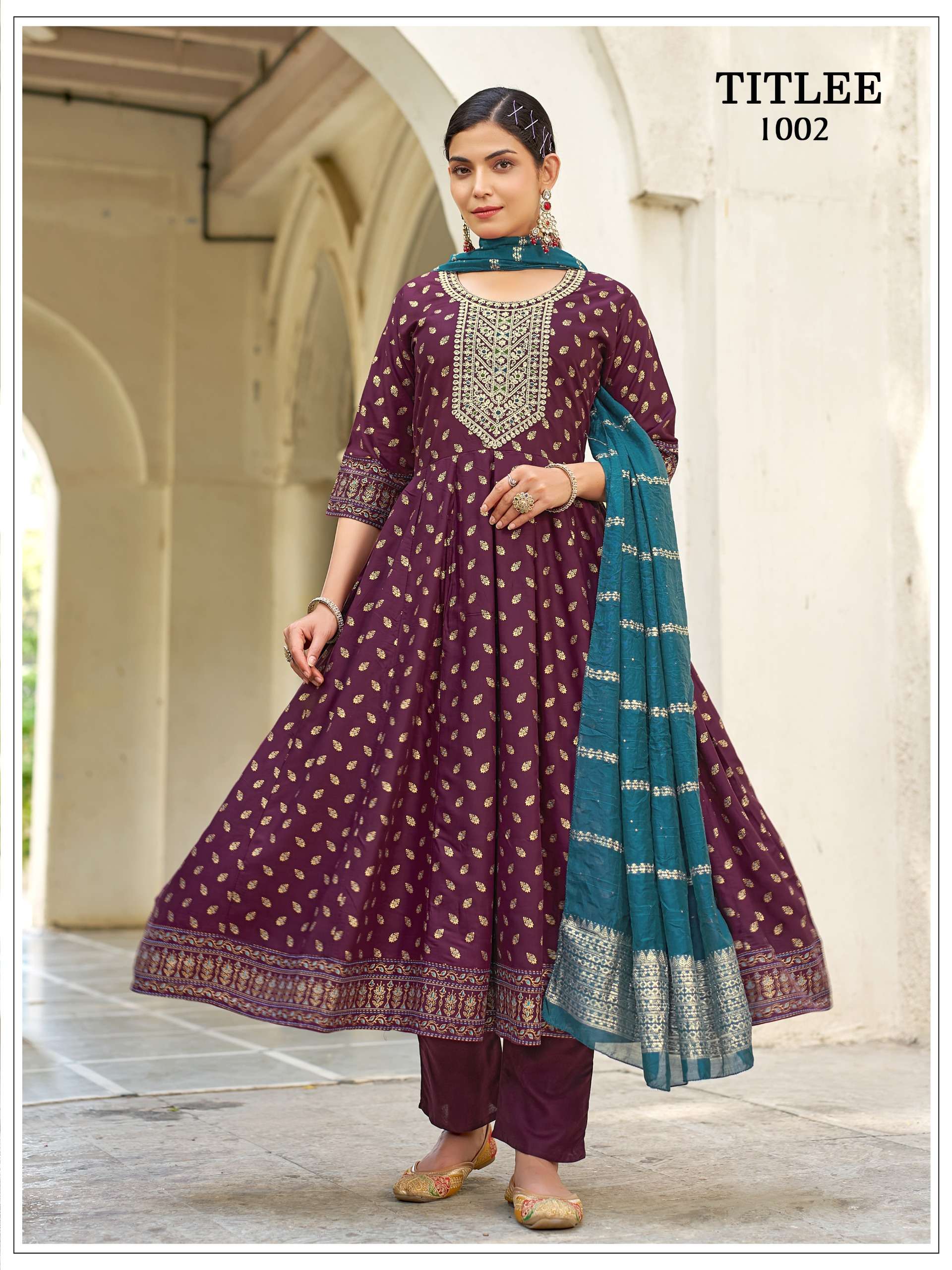 MUKESH TITLEE RAYON HEAVY SEQUENCE DESIGNER WORK LADIES 3PCS SET COLLECTION 