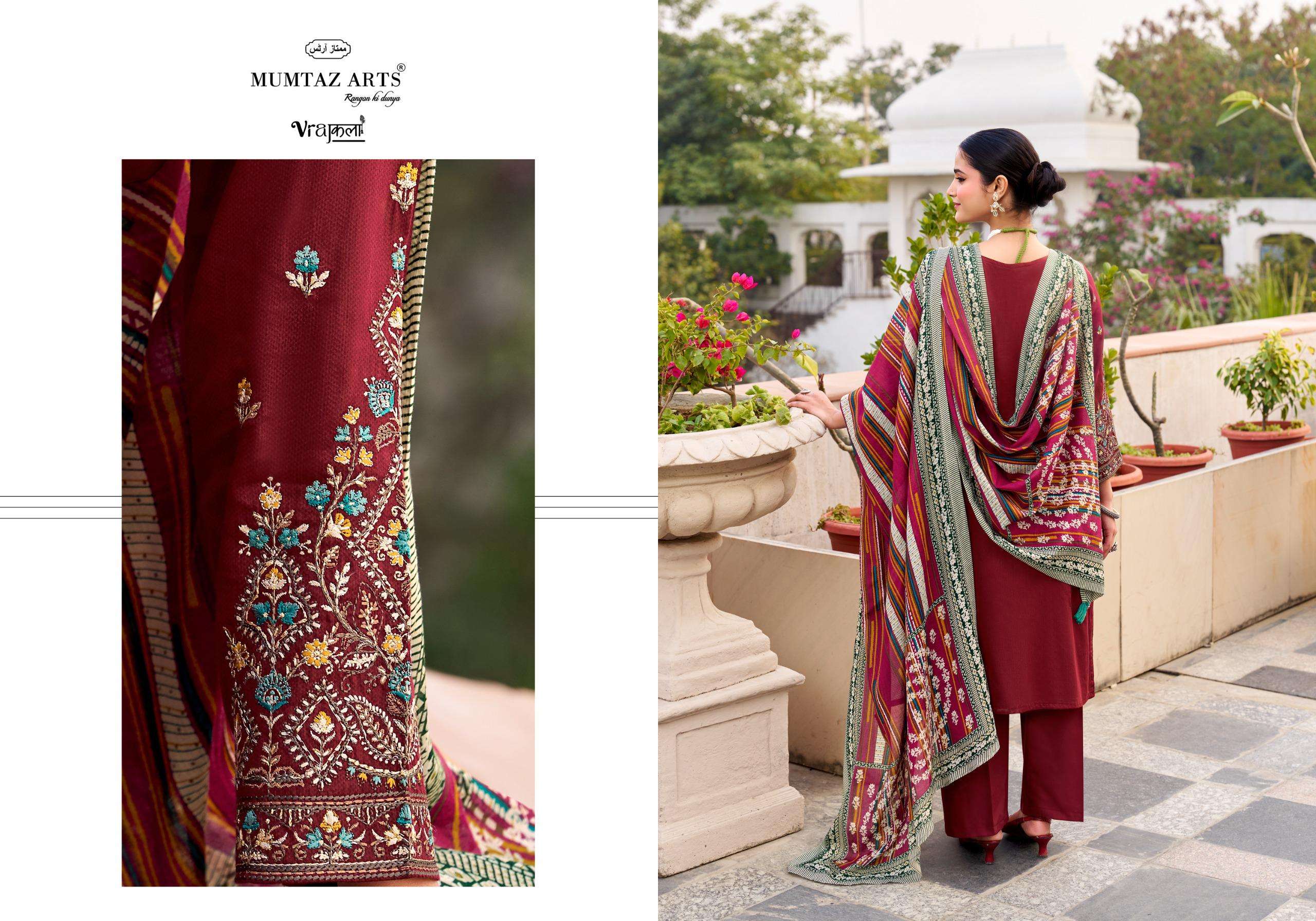 MUMTAZ ARTS JAMDANI VISCOSE DIGITAL PRINT WITH FANCY WORK SUIT
