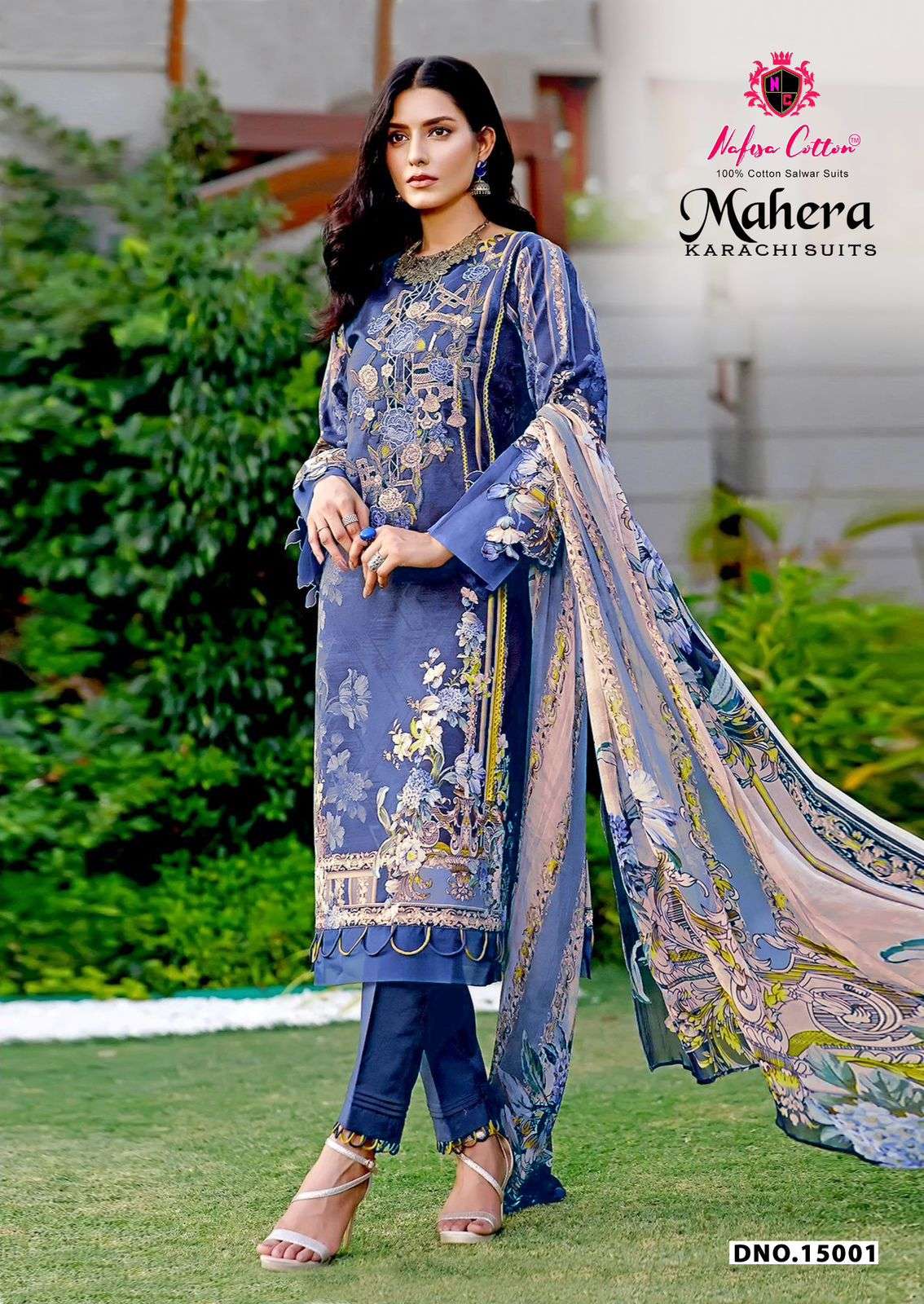 NAFISA COTTON MAHERA KARACHI SUITS VOL 15 COTTON DIGITAL PRINTS SALWAR SUIT	