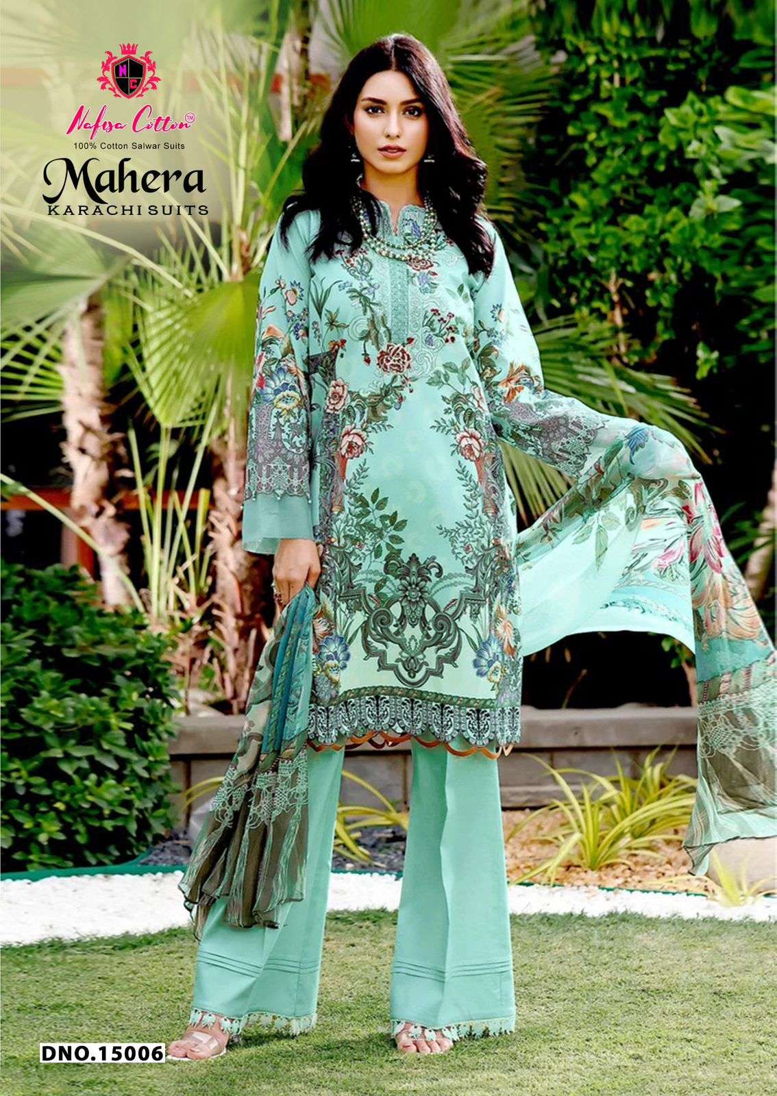 NAFISA COTTON MAHERA KARACHI SUITS VOL 15 COTTON DIGITAL PRINTS SALWAR SUIT	