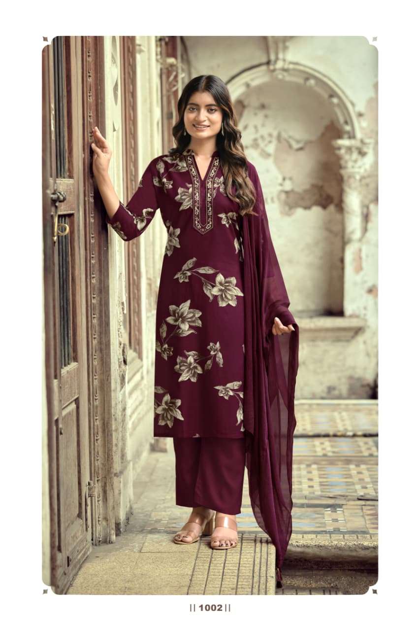 OSSM MAHIMA RAYON FANCY WORKS LADIES 3PCS SET COLLECTION 