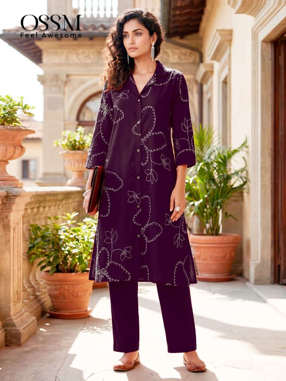 OSSM ROSY VOL 3 COTTON PRINT A LINE STYLE KURTI WITH BOTTOM PAIR 