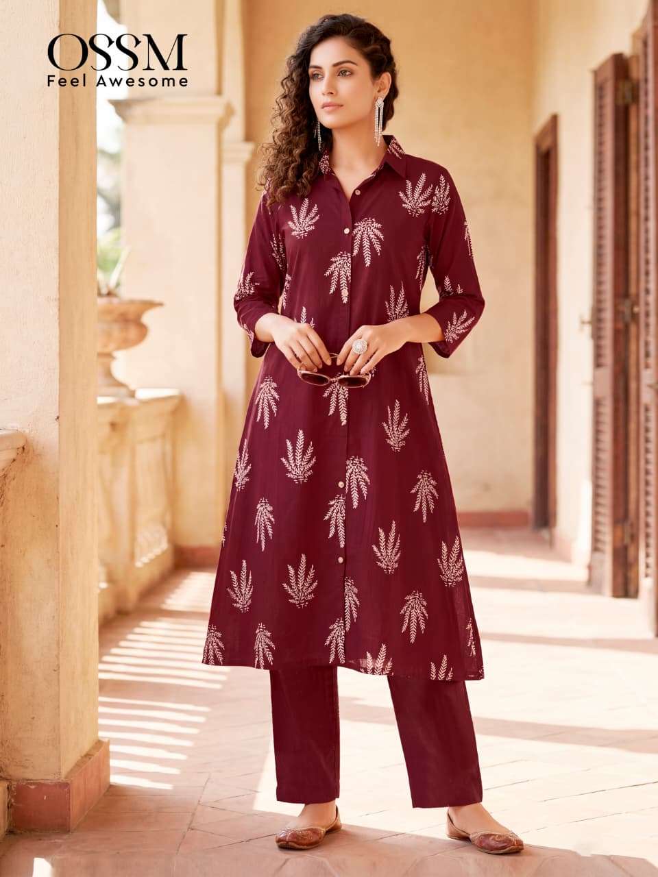 OSSM ROSY VOL 3 COTTON PRINT A LINE STYLE KURTI WITH BOTTOM PAIR 