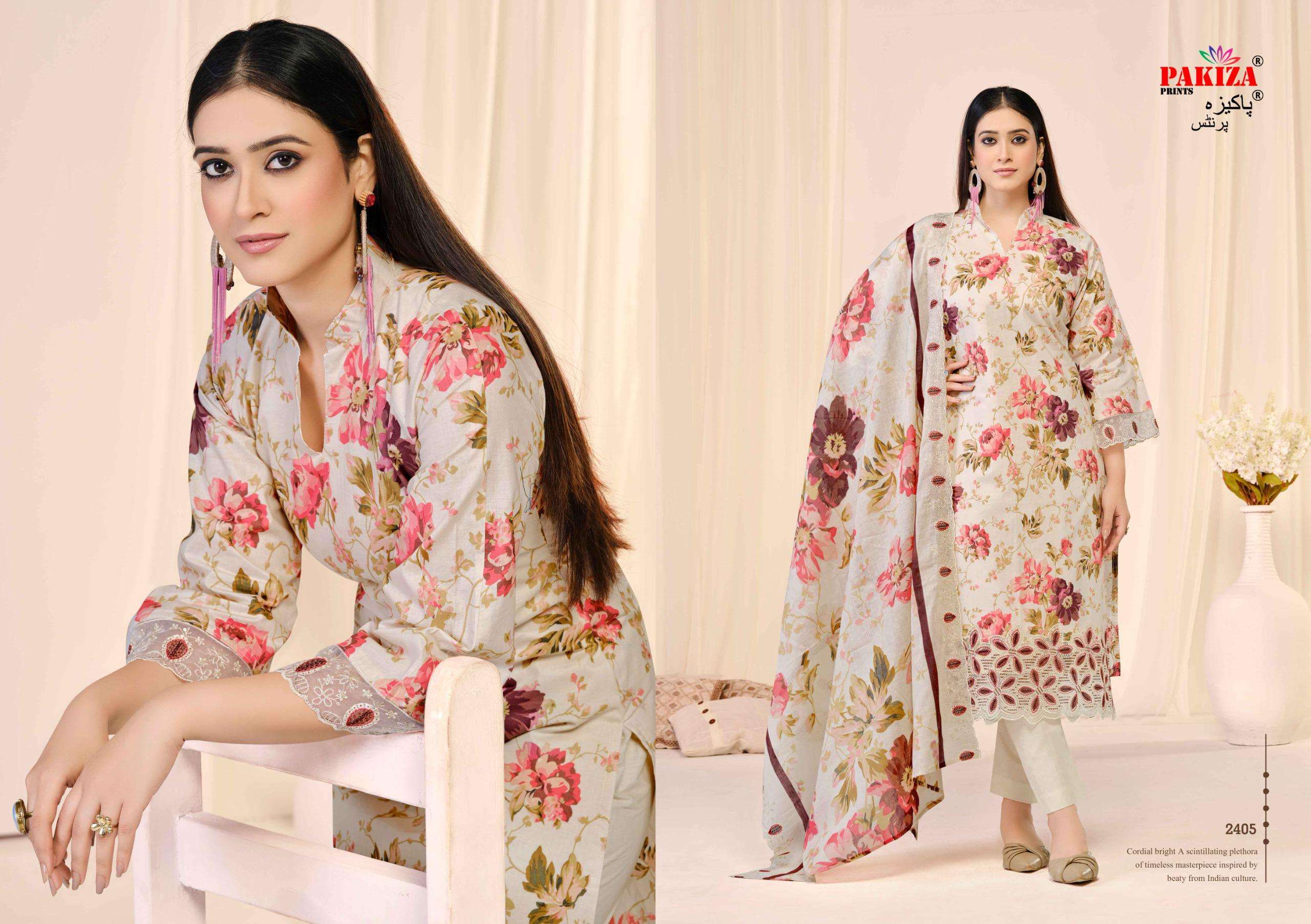 PAKIZA PRINTS ABU REHAN VOL 24 LAWN COTTON DIGITAL PRINT WITH FANCY WORK SUIT