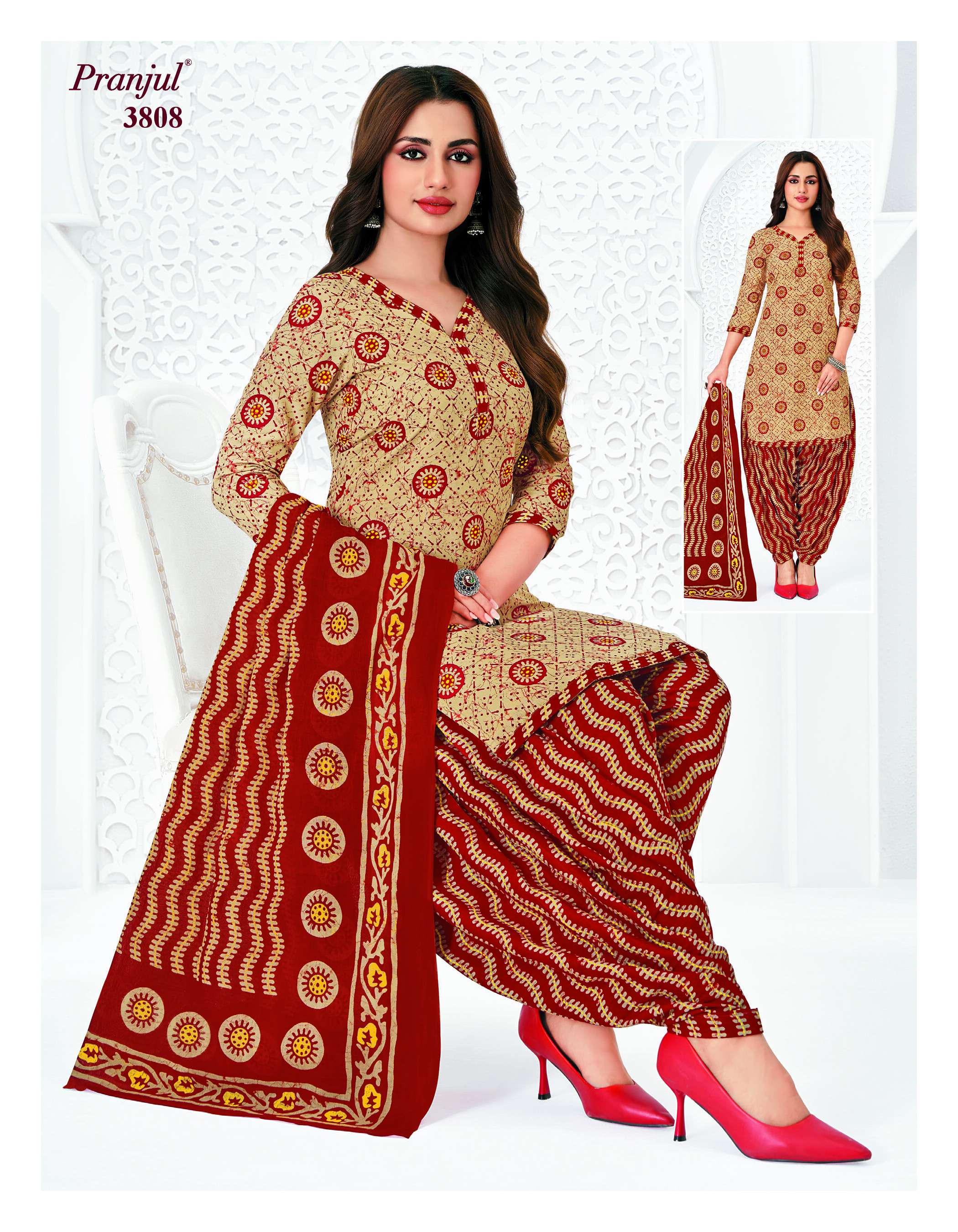PRANJUL FASHION PRIYANSHI VOL 38 COTTON PRINT PATIALA DRESS