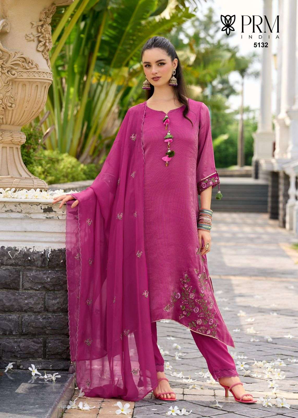PRM INDIA SAHELI SILK JACQUARD DESIGNER WORK READY MADE LADIES SUIT