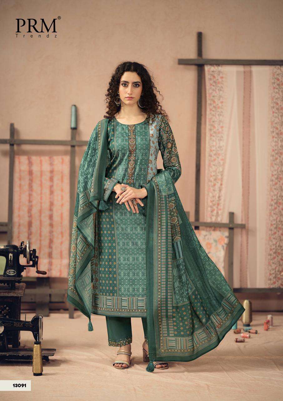 PRM TRENDZ ROZANA  COTTON  DIGITAL PRINT WITH FANCY EMBROIDERY WORK SUIT