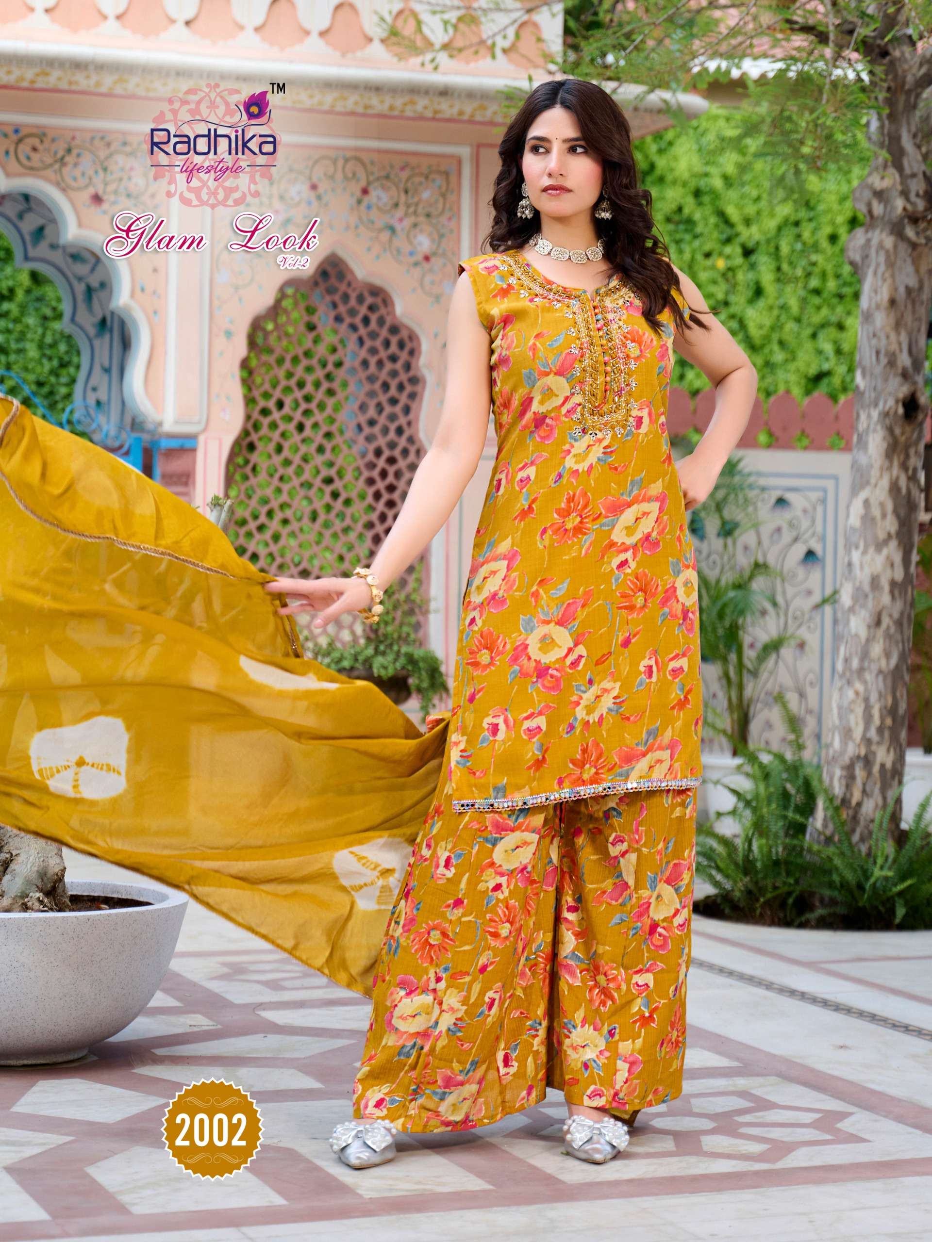 RADHIKA LIFESTYLE GLAM LOOK VOL 2 SILK PRINT WITH WORK READY MADE LADIES SUIT
