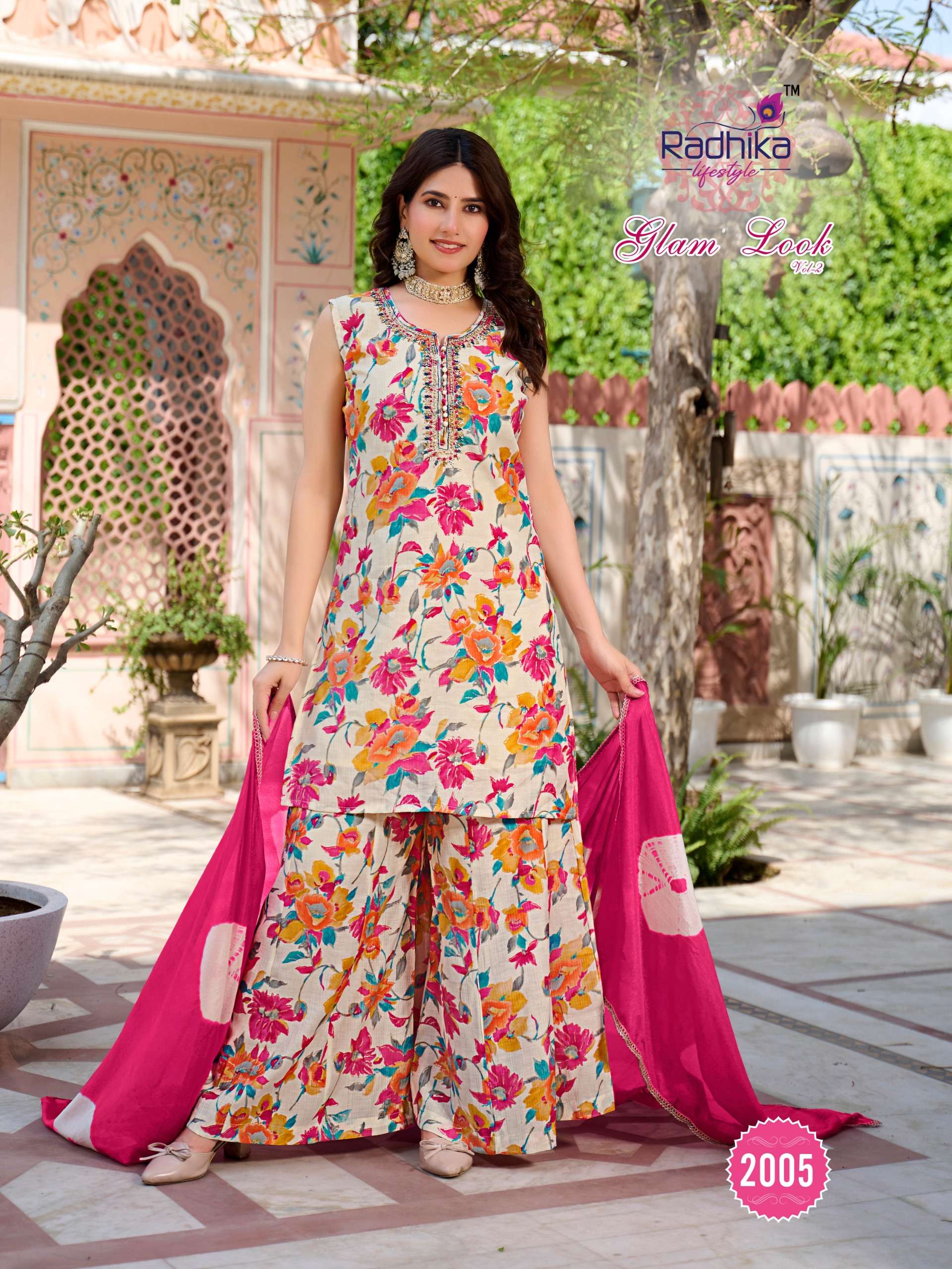 RADHIKA LIFESTYLE GLAM LOOK VOL 2 SILK PRINT WITH WORK READY MADE LADIES SUIT