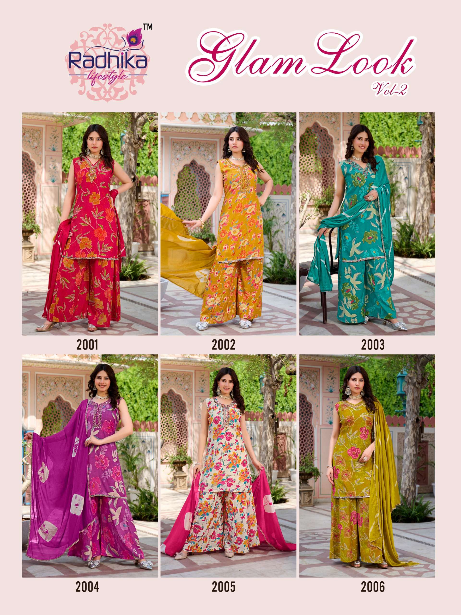 RADHIKA LIFESTYLE GLAM LOOK VOL 2 SILK PRINT WITH WORK READY MADE LADIES SUIT