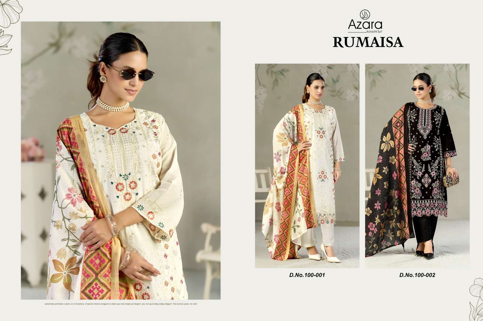 RADHIKA LIFESTYLE RUMAISA LAWN COTTON DIGITAL PRINT WITH FANCY WORK SUIT