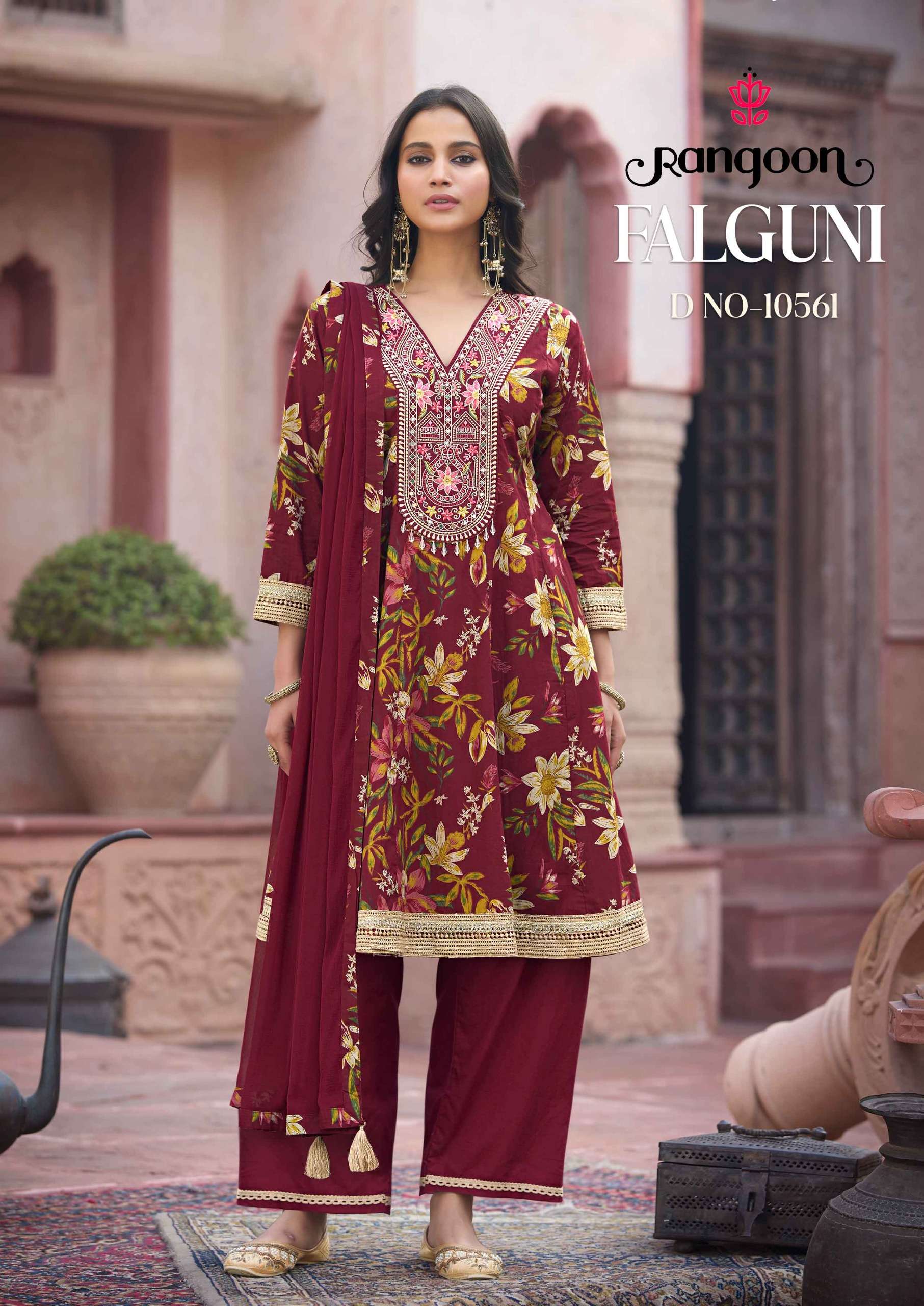 RANGOON FALGUNI COTTON PRINT FANCY WORK LADIES 3PCS SET COLLECTION 