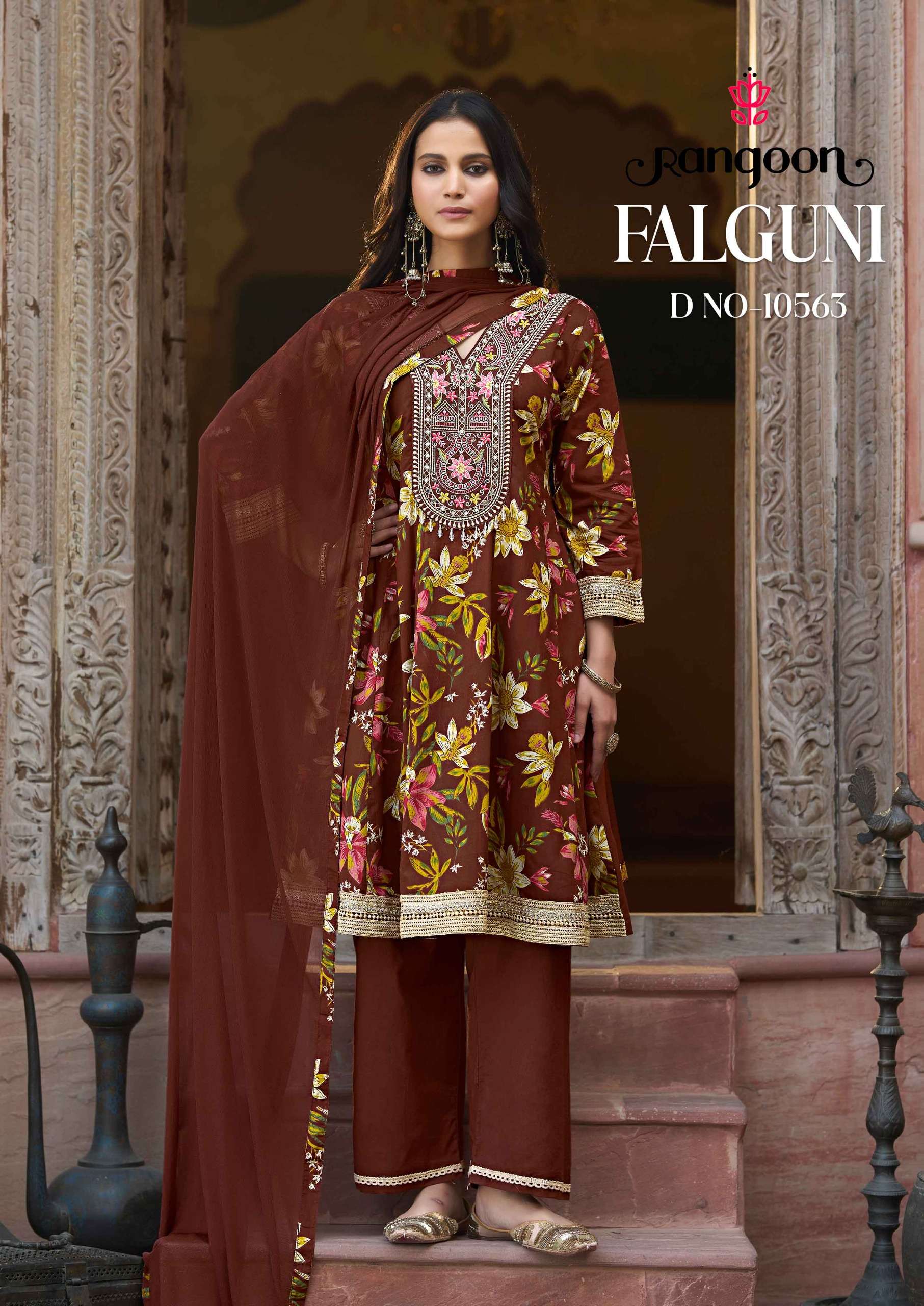 RANGOON FALGUNI COTTON PRINT FANCY WORK LADIES 3PCS SET COLLECTION 