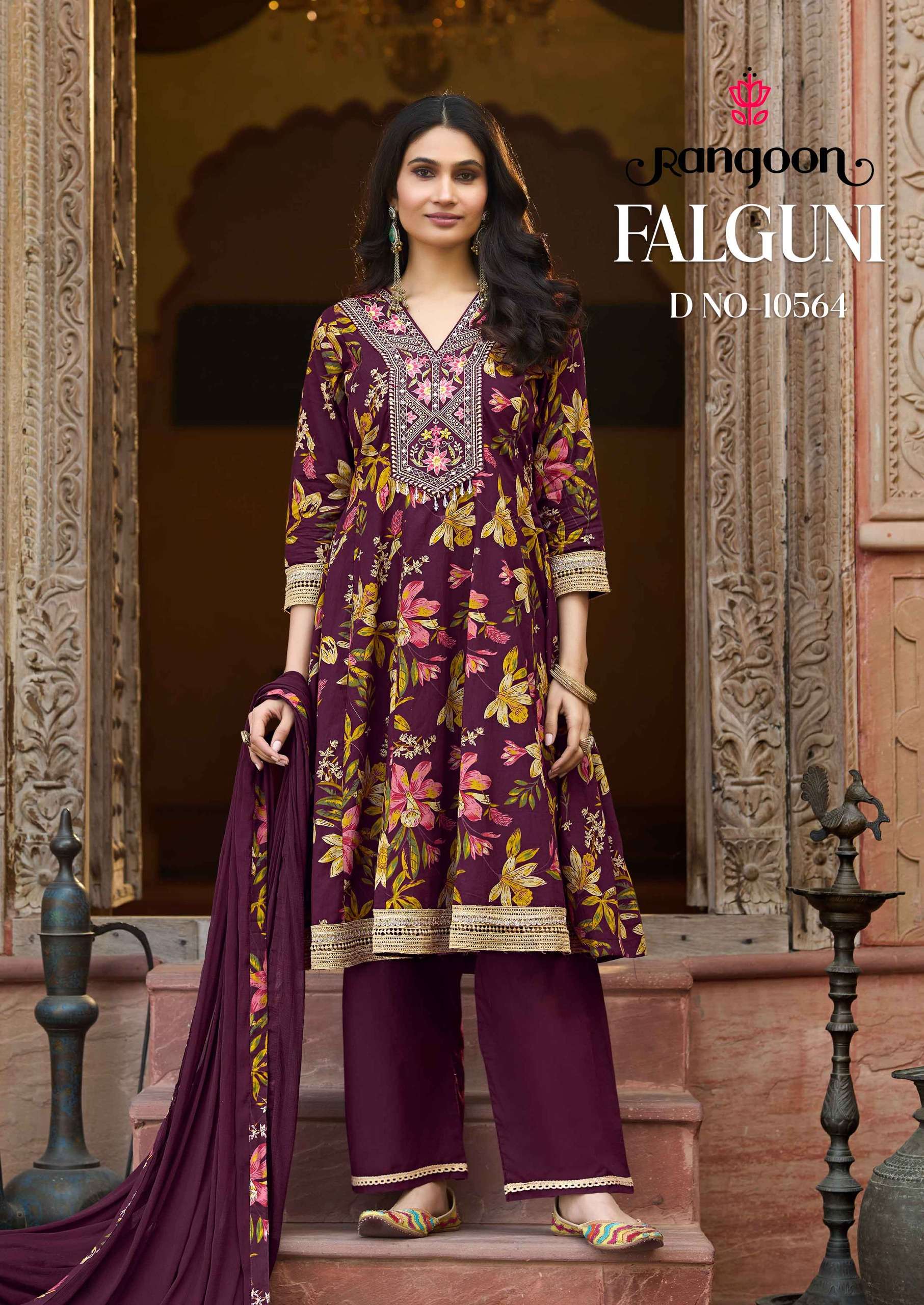 RANGOON FALGUNI COTTON PRINT FANCY WORK LADIES 3PCS SET COLLECTION 