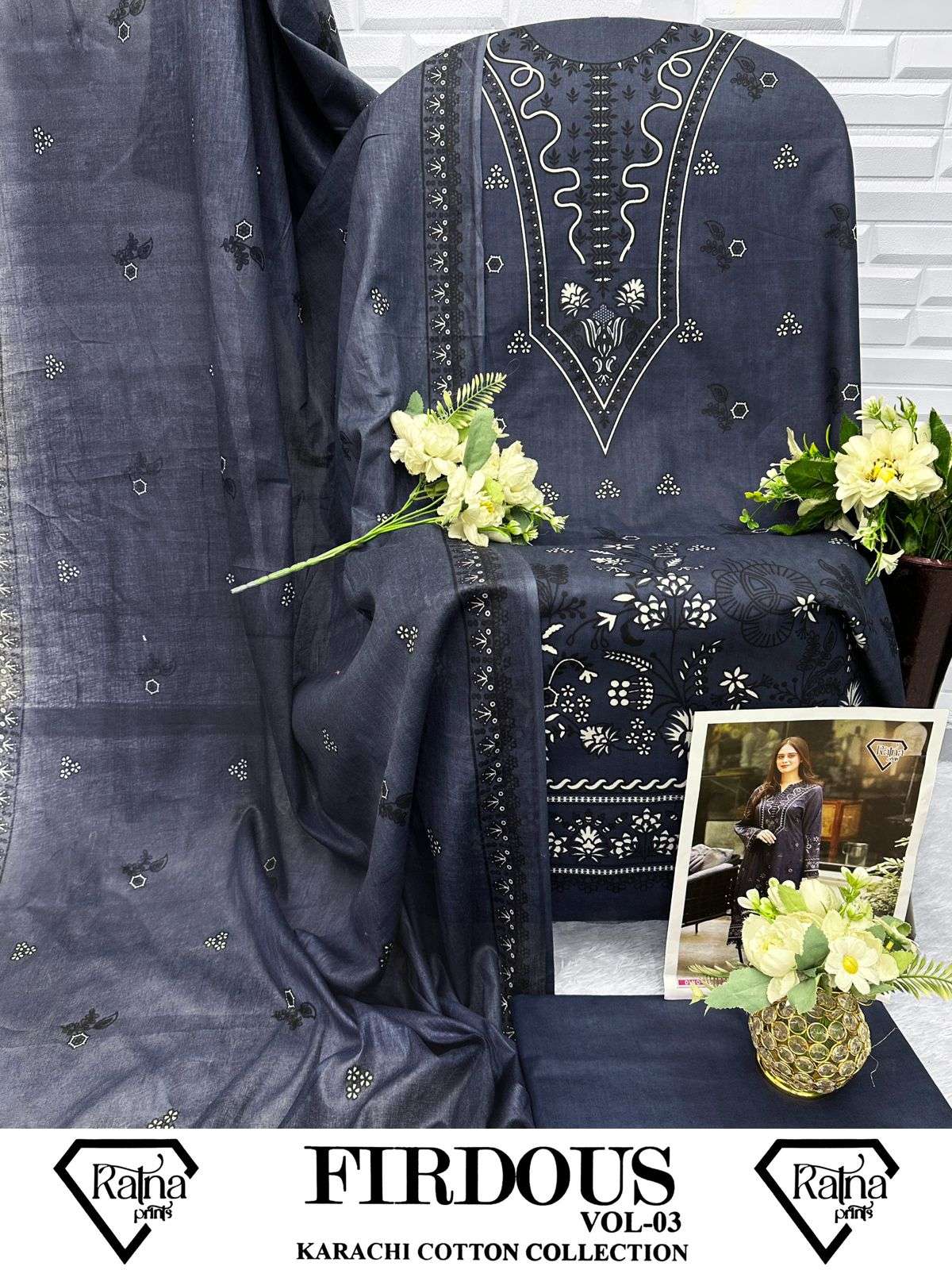 RATNA PRINTS FIRDOUS VOL 3 COTTON DIGITAL PRINTS SALWAR SUITS 