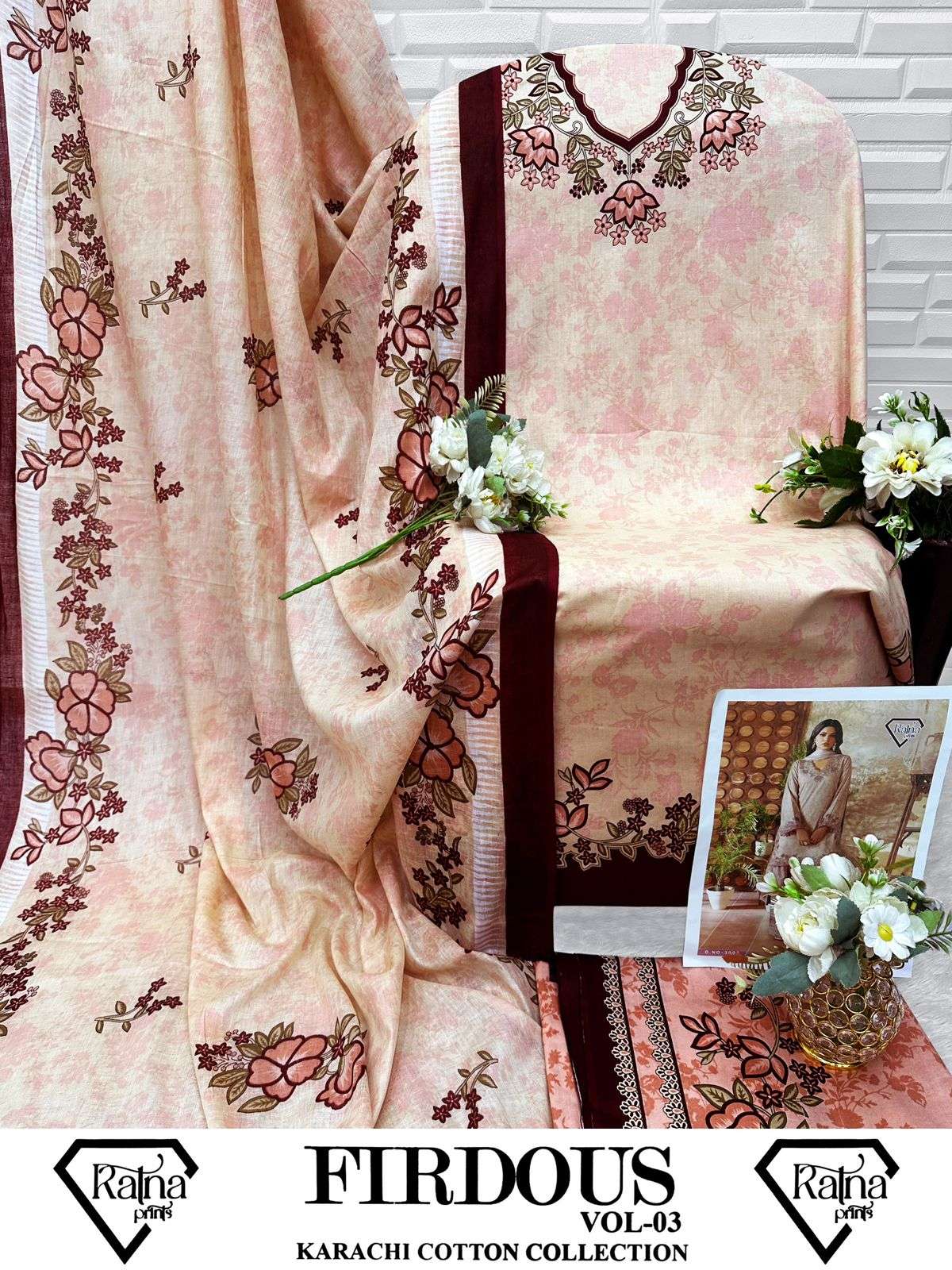 RATNA PRINTS FIRDOUS VOL 3 COTTON DIGITAL PRINTS SALWAR SUITS 