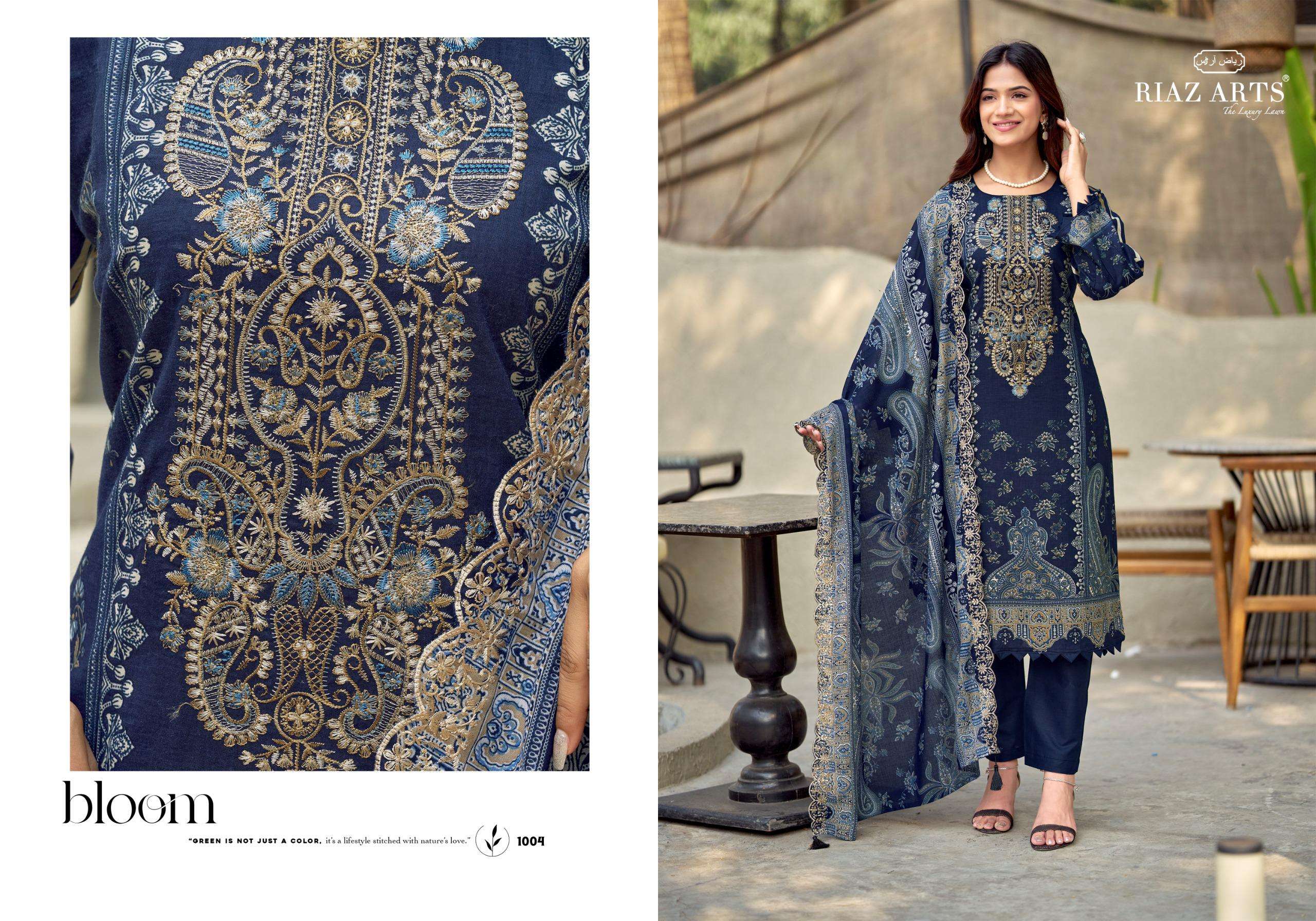 RIAZ ARTS BIN SAEED LAWN COTTON DIGITAL PRINT WITH WORK SUIT
