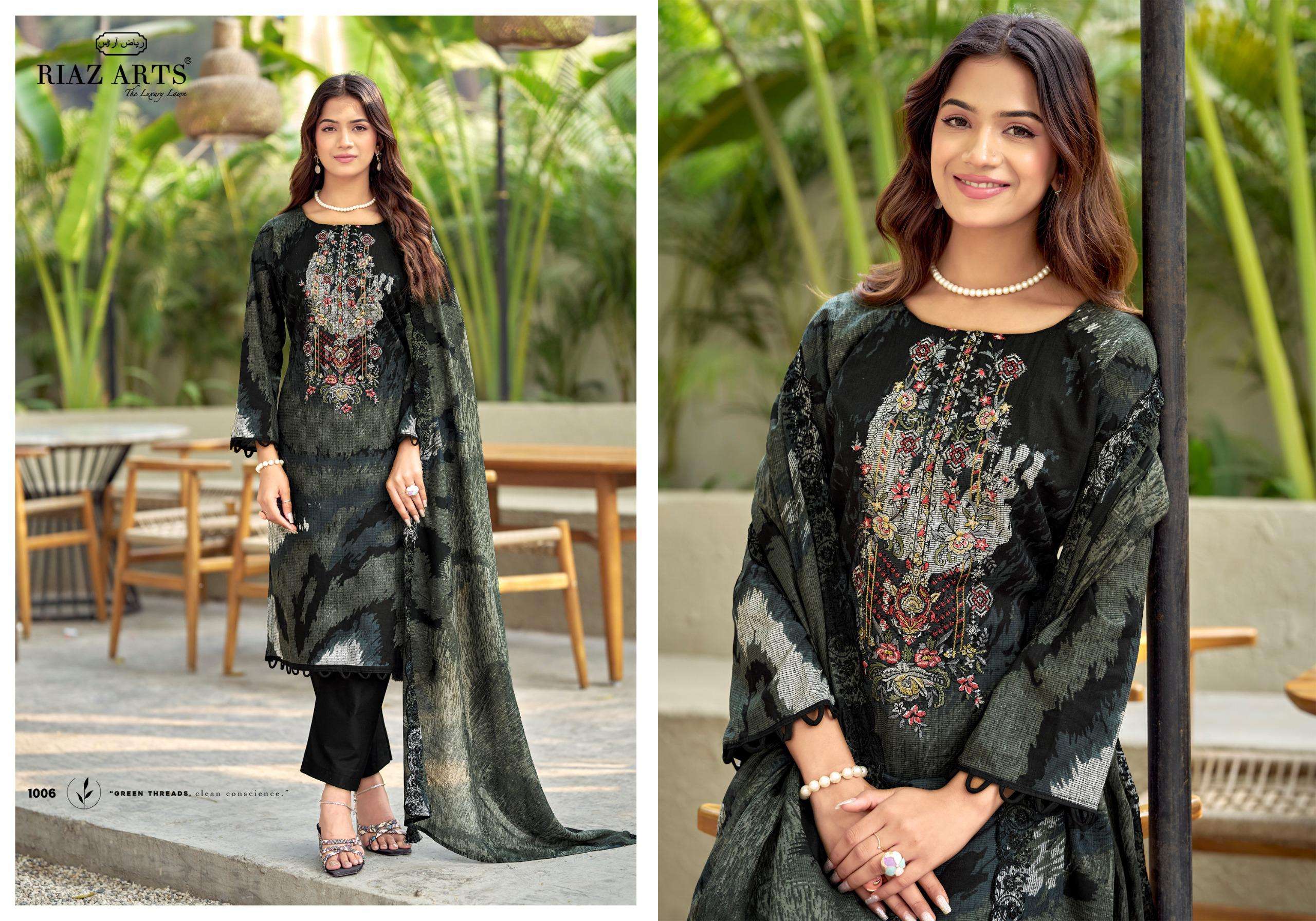 RIAZ ARTS BIN SAEED LAWN COTTON DIGITAL PRINT WITH WORK SUIT