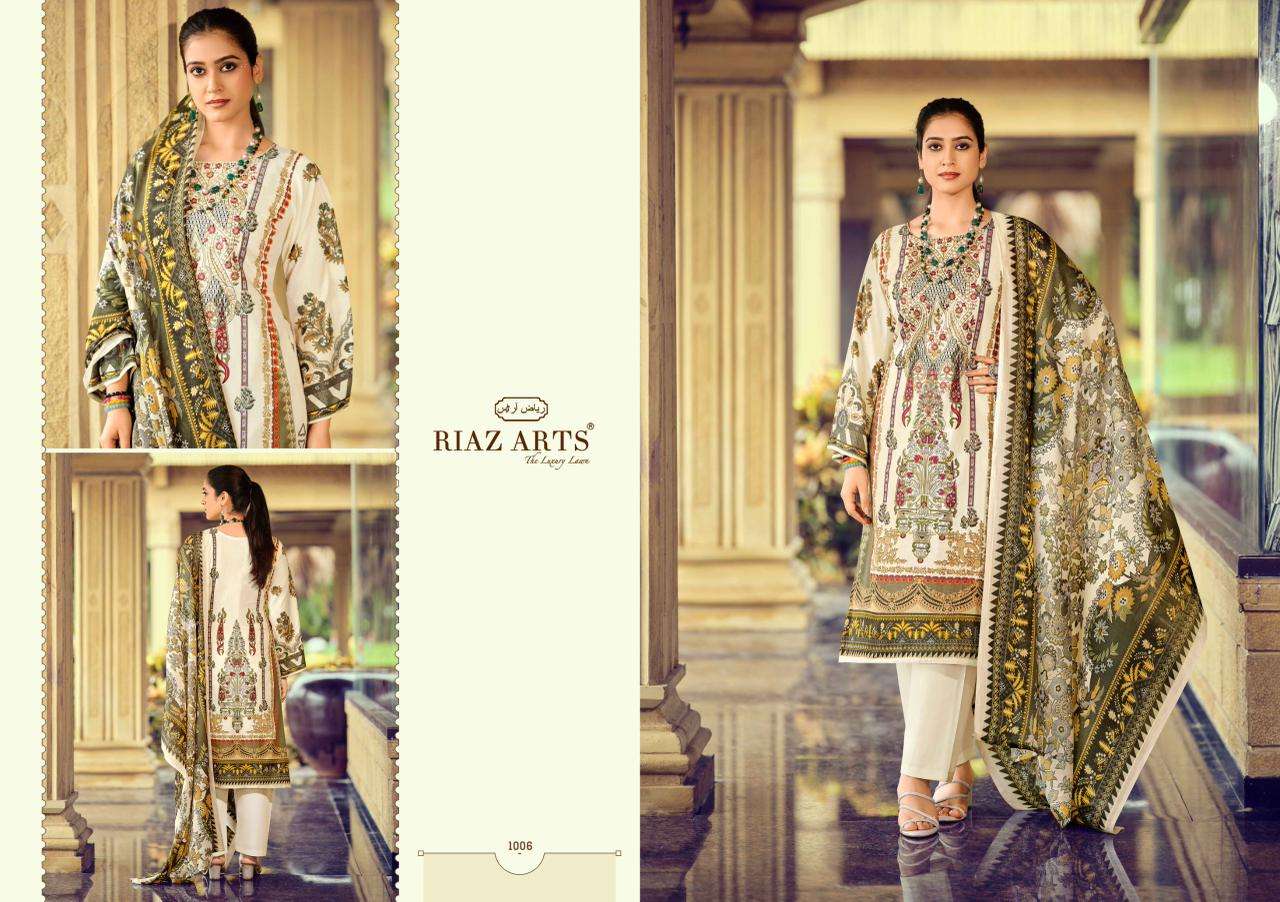 RIAZ ARTS MUSAFIR VOL 36 LAWN COTTON PRINT WITH FANCY WORK SUIT