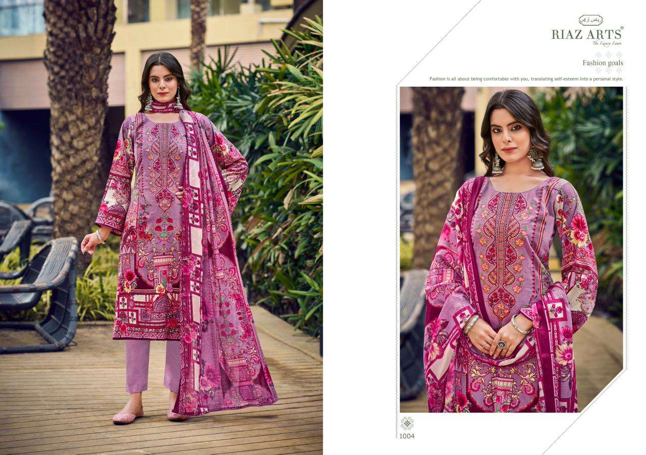 RIAZ ARTS MUSAFIR VOL 37 LAWN COTTON PRINT WITH FANCY WORK SUIT