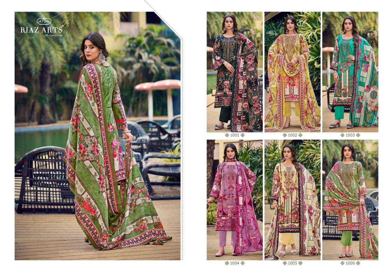 RIAZ ARTS MUSAFIR VOL 37 LAWN COTTON PRINT WITH FANCY WORK SUIT