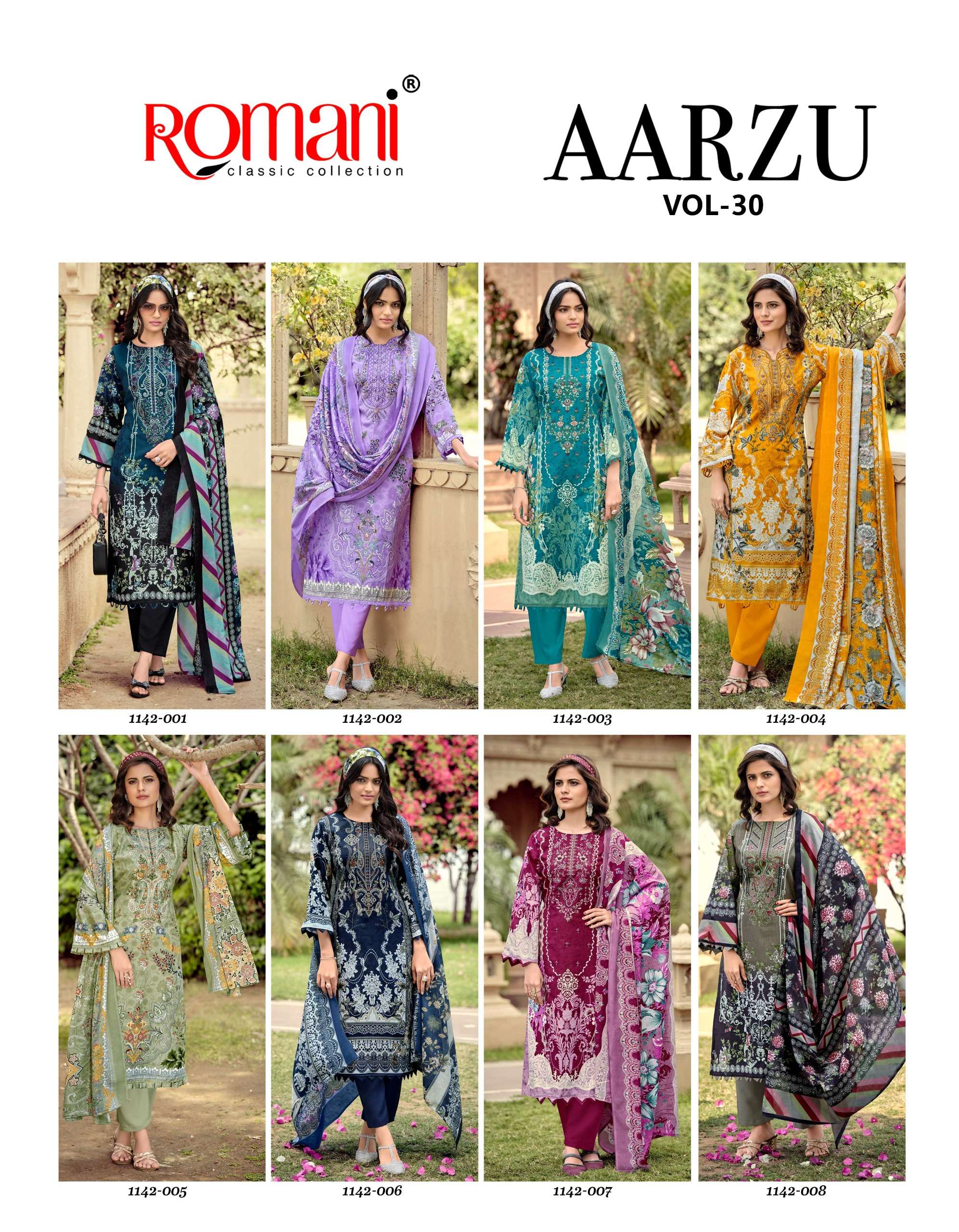 ROMANI AARZU VOL 30 COTTON DIGITAL STYLE PRINT WITH FANCY WORK SUIT