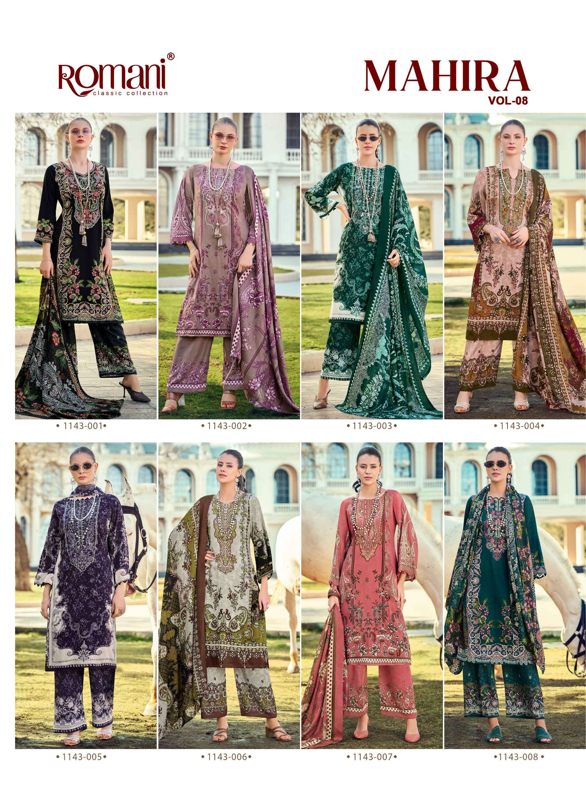 ROMANI MAHIRA VOL 8 COTTON DIGITAL PRINTS WITH FANCY WORK SUIT