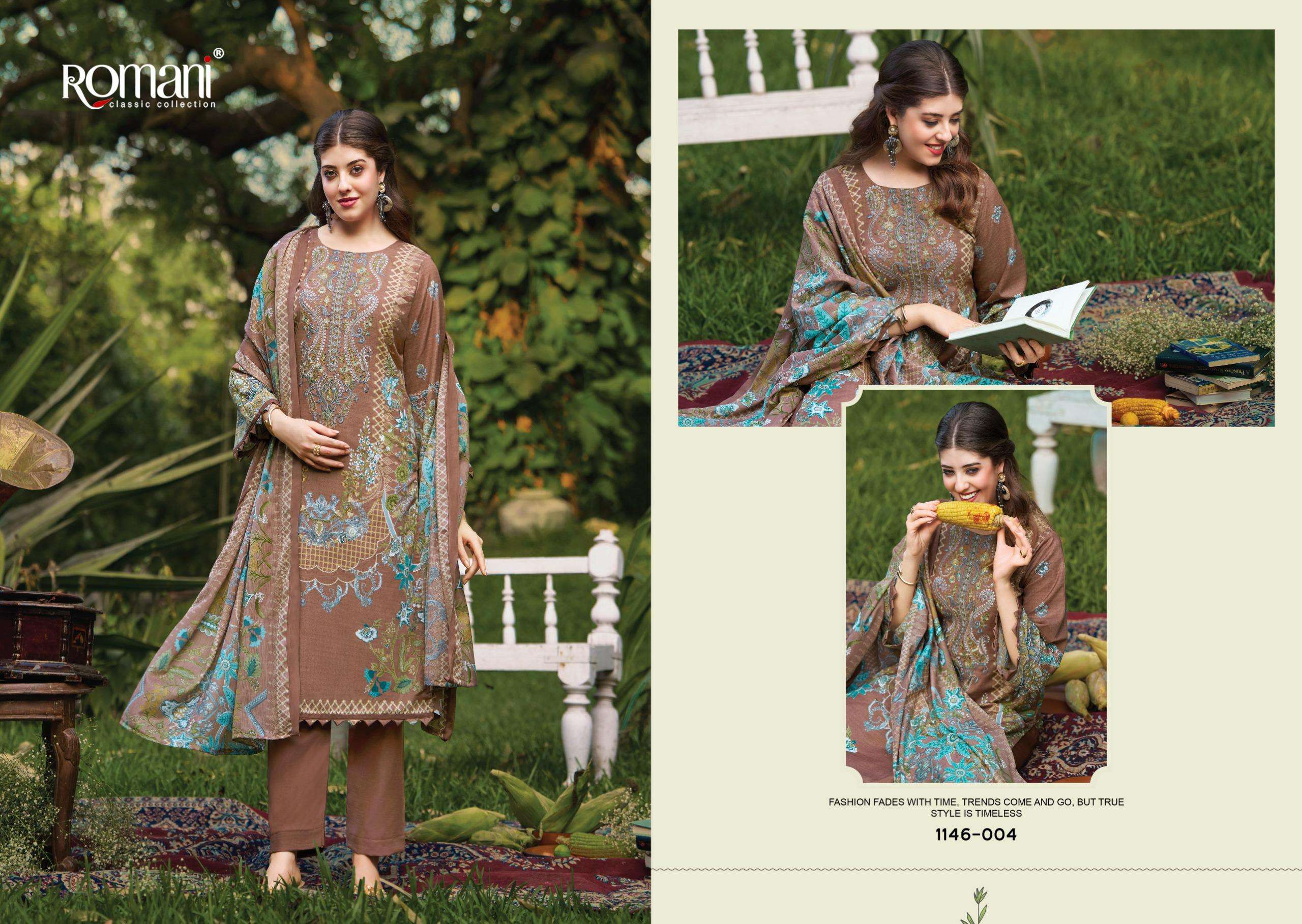 ROMANI NEEDLE WONDER VOL 11 COTTON DIGITAL PRINTS WITH FANCY EMBROIDERY WORK SUIT