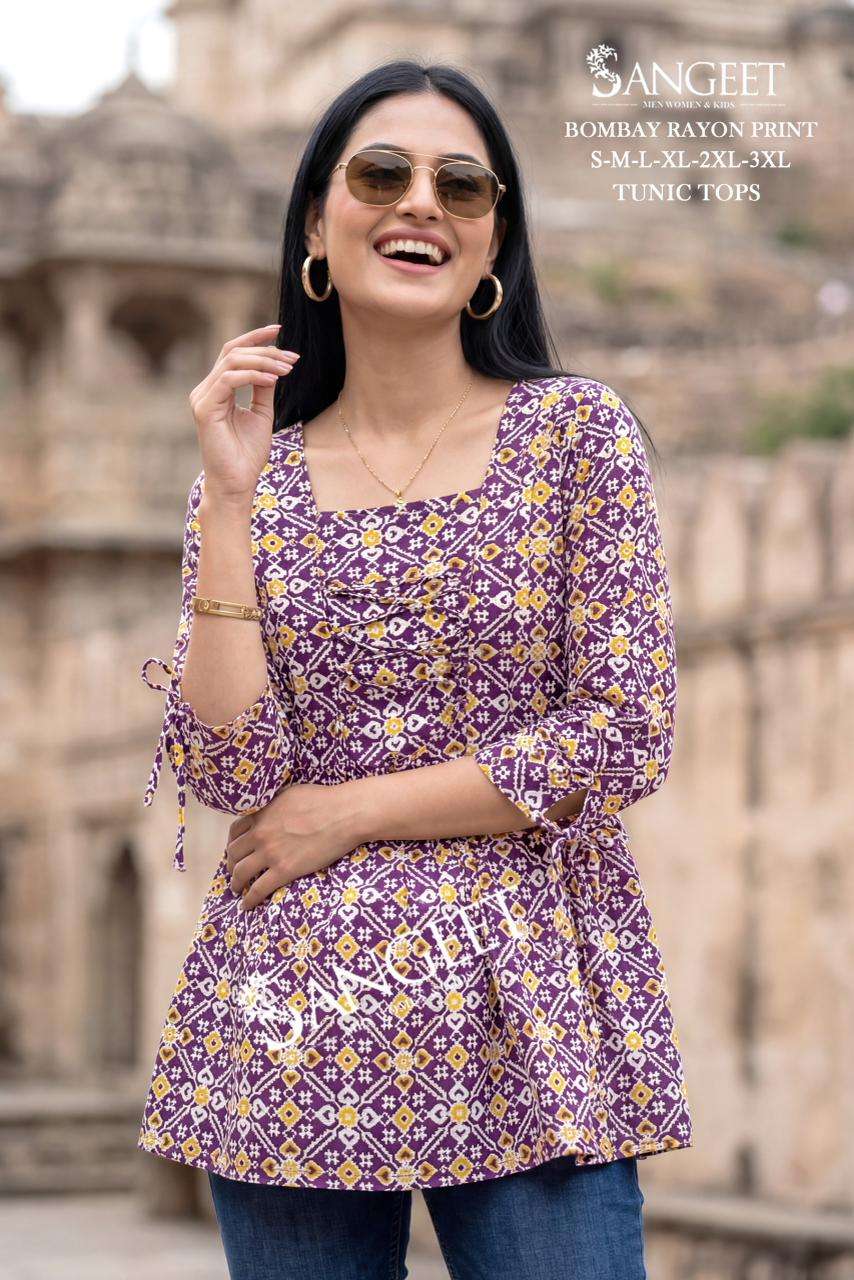 SANGEET PIK AND CHOOSE DESIGN VOL 1 RAYON PRINT FANCY SUMMER WEAR TOP