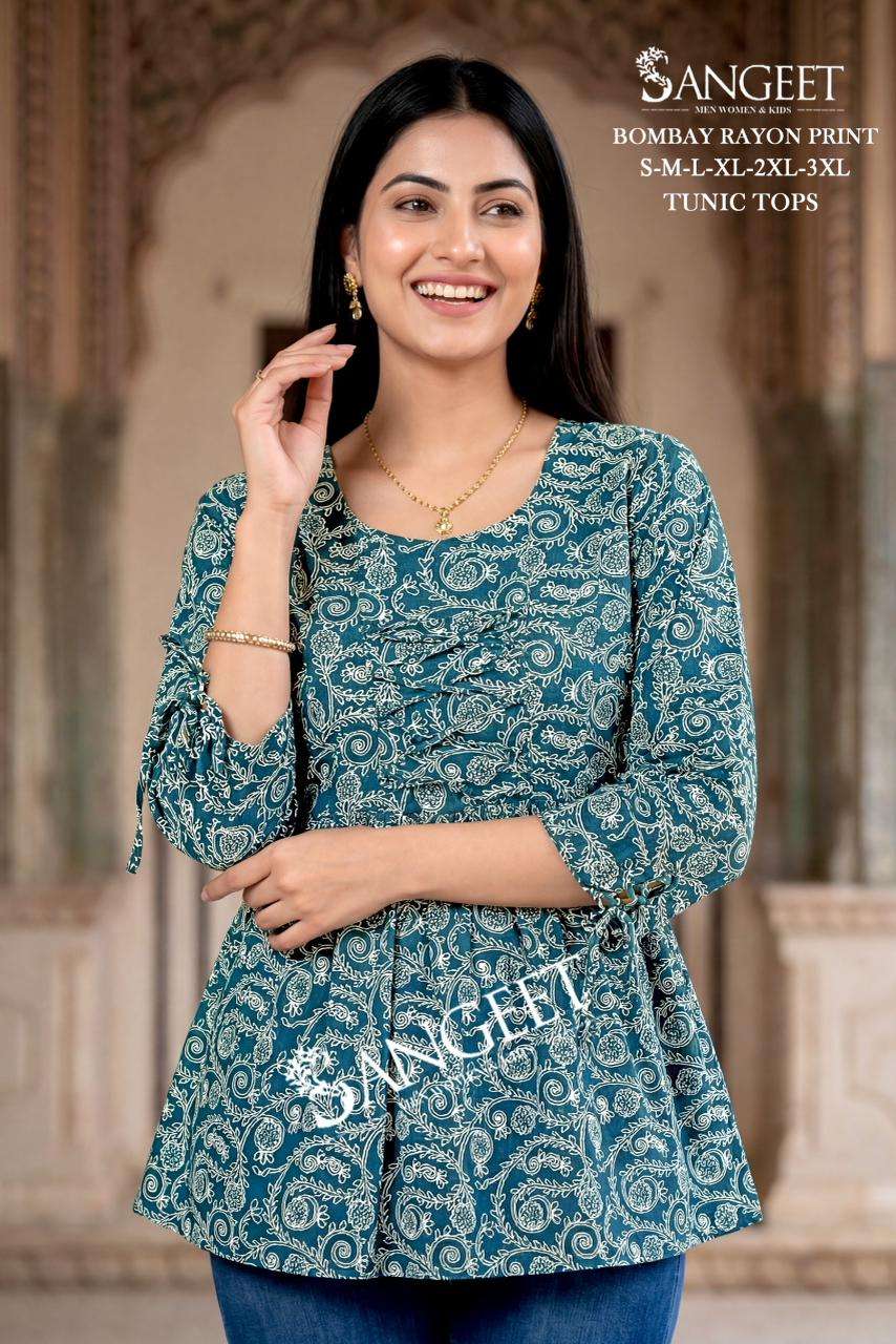 SANGEET PIK AND CHOOSE DESIGN VOL 1 RAYON PRINT FANCY SUMMER WEAR TOP