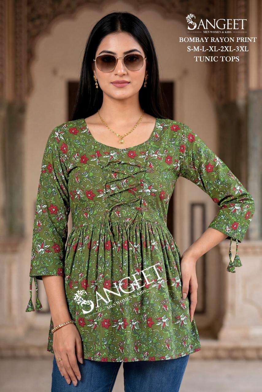 SANGEET PIK AND CHOOSE DESIGN VOL 1 RAYON PRINT FANCY SUMMER WEAR TOP