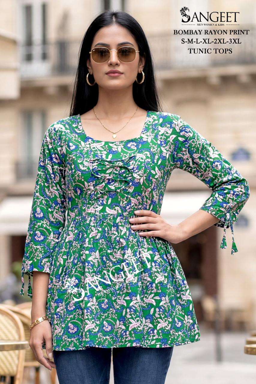 SANGEET PIK AND CHOOSE DESIGN VOL 1 RAYON PRINT FANCY SUMMER WEAR TOP