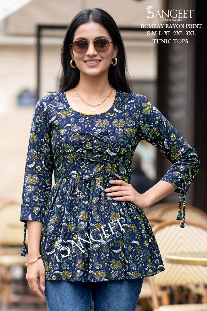 SANGEET PIK AND CHOOSE DESIGN VOL 1 RAYON PRINT FANCY SUMMER WEAR TOP