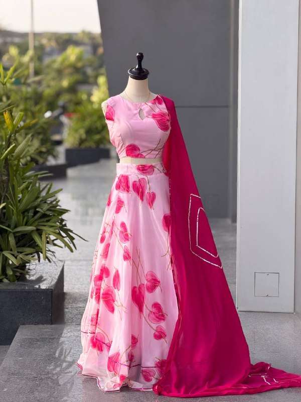 SC 37 ORGANZA SILK FANCY PRINT LADIES LEHENGA CHOLI COLLECTION