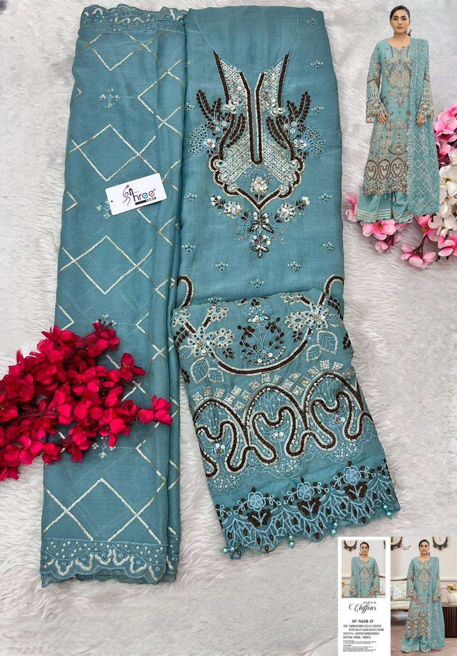 SHEREE FABS SF 5628 CHIFFON HEAVY EMBROIDERED DESIGNER PAKISTANI SUIT