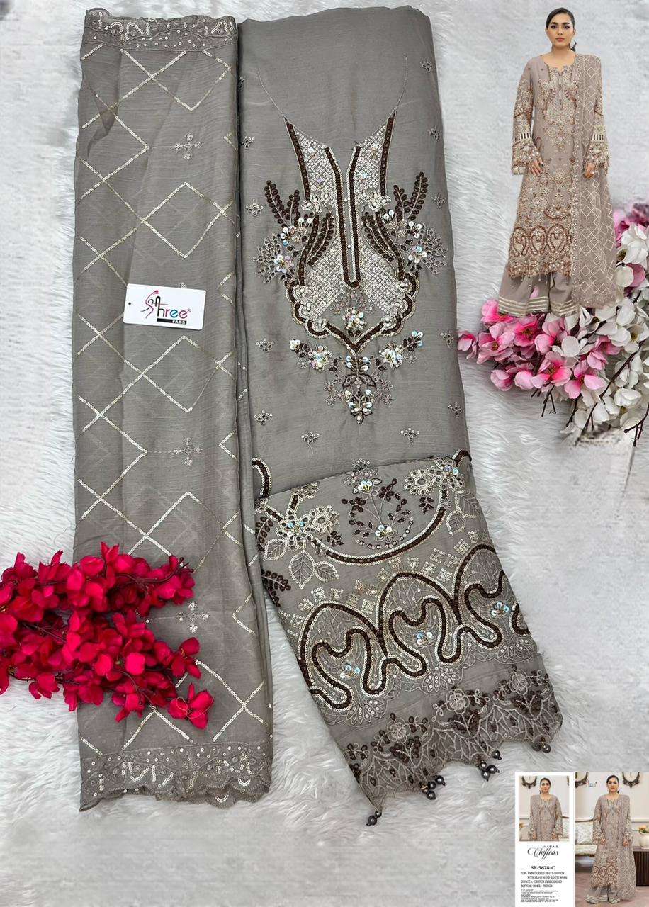SHEREE FABS SF 5628 CHIFFON HEAVY EMBROIDERED DESIGNER PAKISTANI SUIT