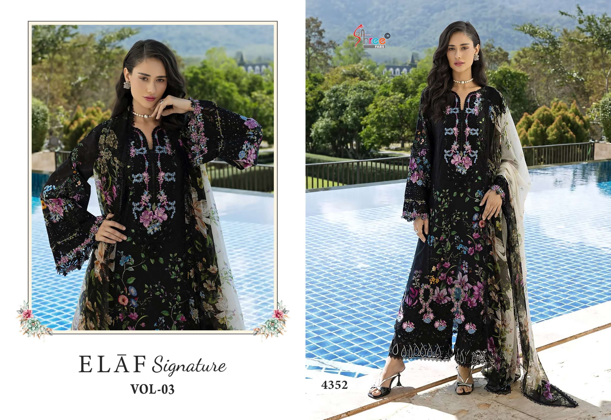 SHREE FABS ELAF SIGNATURE VOL 3  COTTON PRINT WITH PATCH EMBROIDERY WORK SUIT