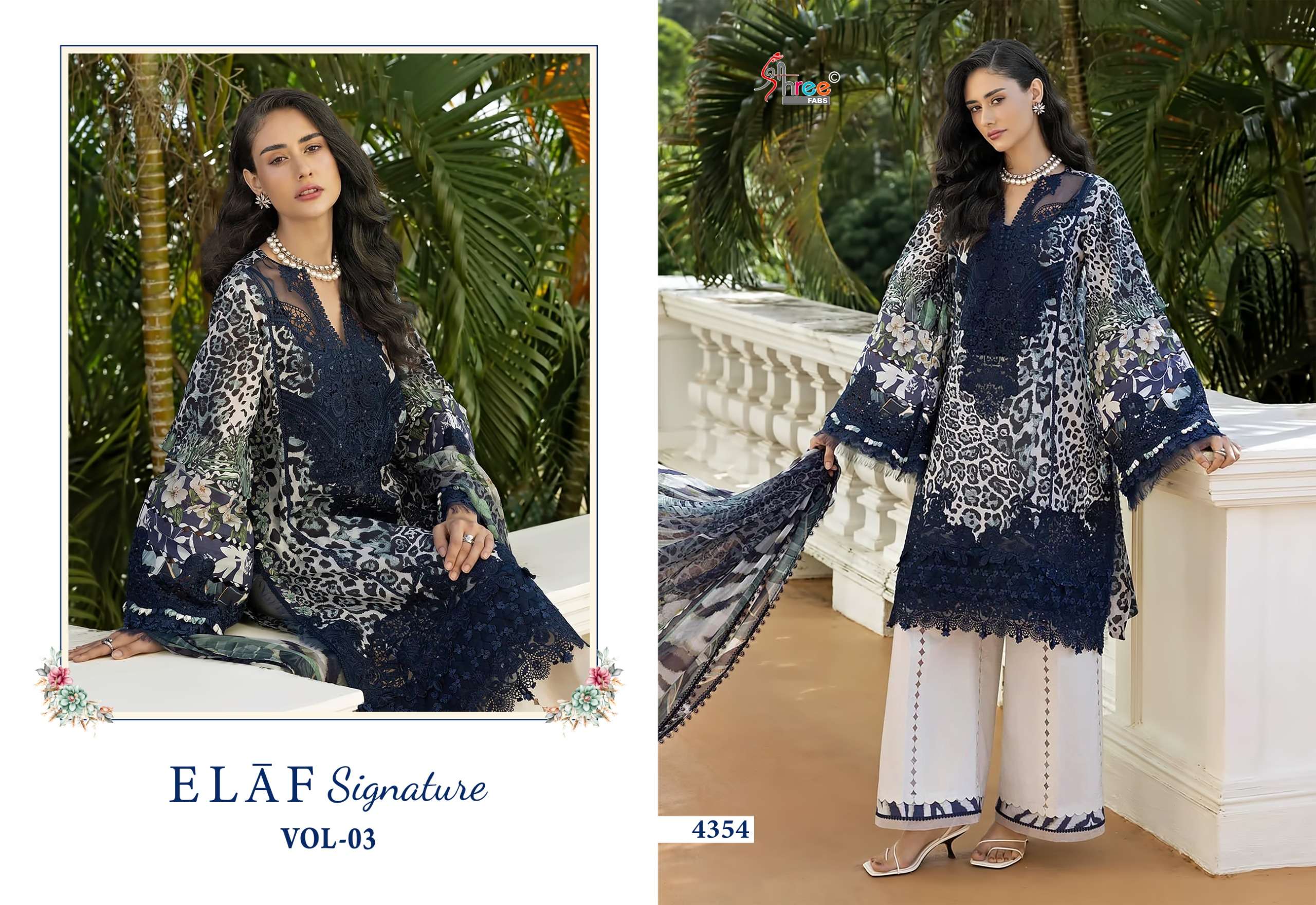 SHREE FABS ELAF SIGNATURE VOL 3  COTTON PRINT WITH PATCH EMBROIDERY WORK SUIT