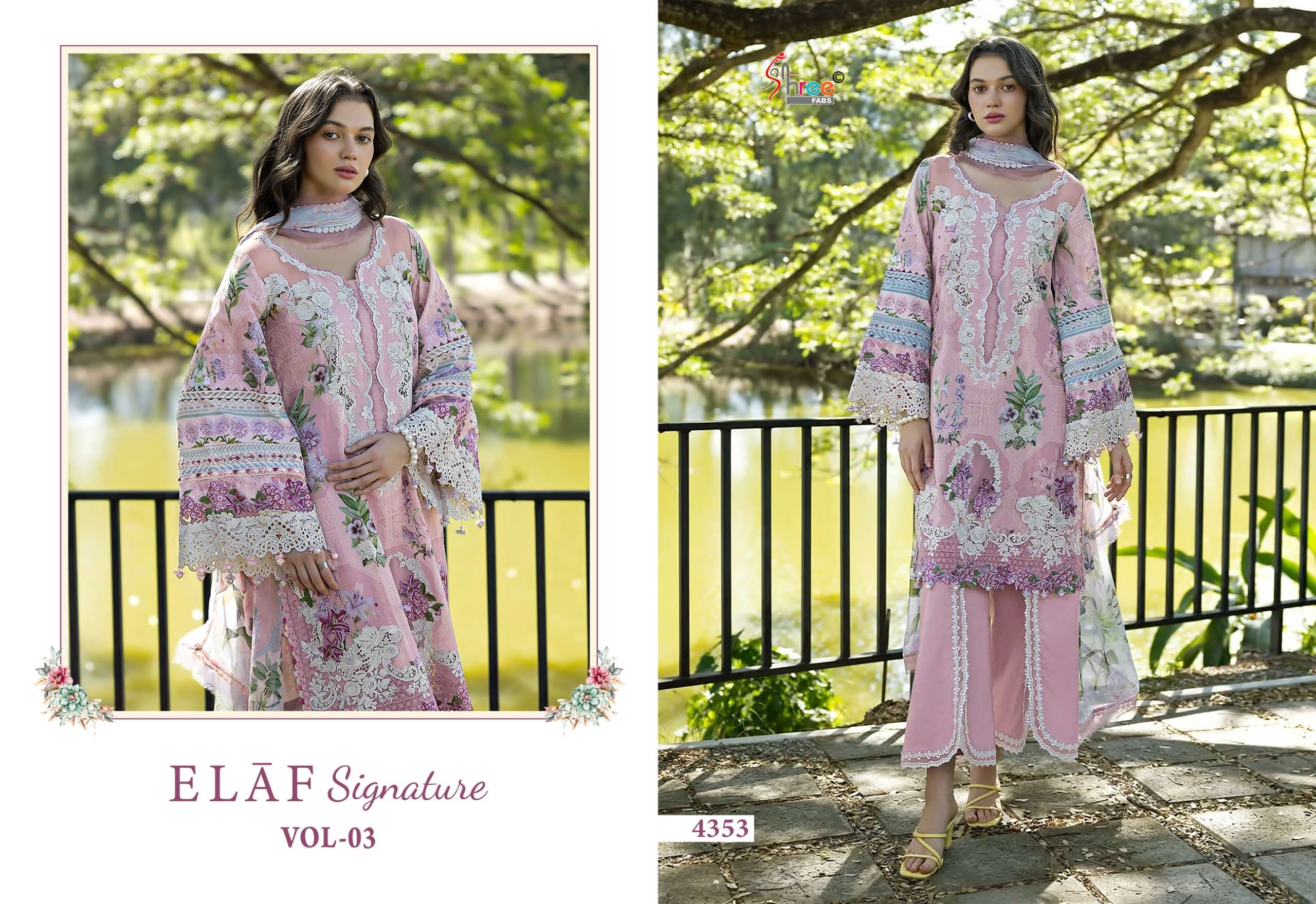SHREE FABS ELAF SIGNATURE VOL 3  COTTON PRINT WITH PATCH EMBROIDERY WORK SUIT