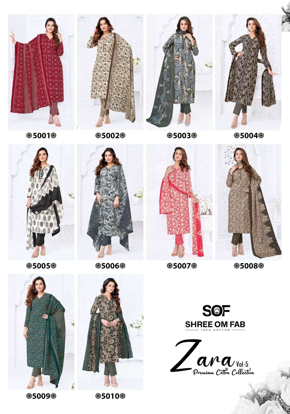 SHREE OM FAB ZARA VOL 5 COTTON PRINTED LADIES SALWAR SUIT