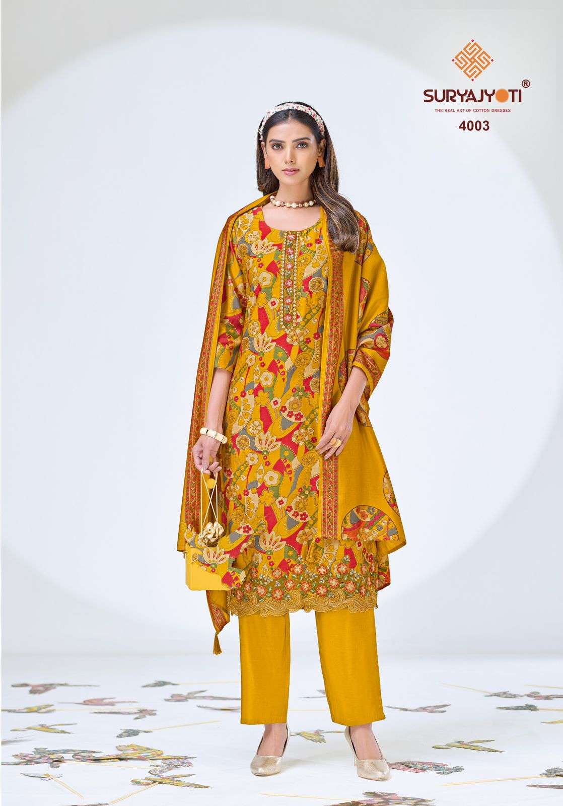 SURYAJYOTI KATRINA VOL 4 STITCH COLLECTION MODAL SILK DESIGNER WORK SUIT