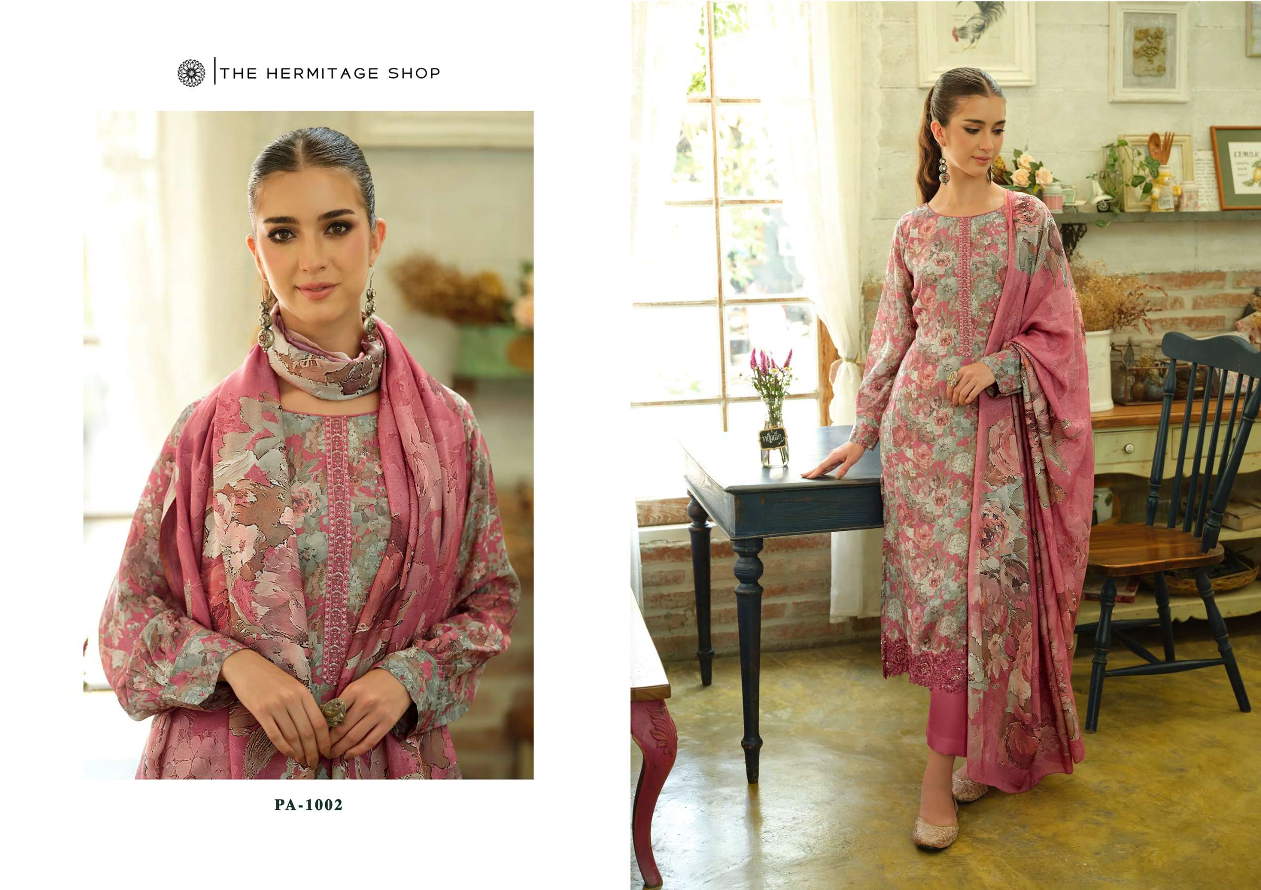 THE HERMITAGE SHOP PAASHA LAWN COTTON  DIGITAL PRINTS WITH FANCY WORK SUIT