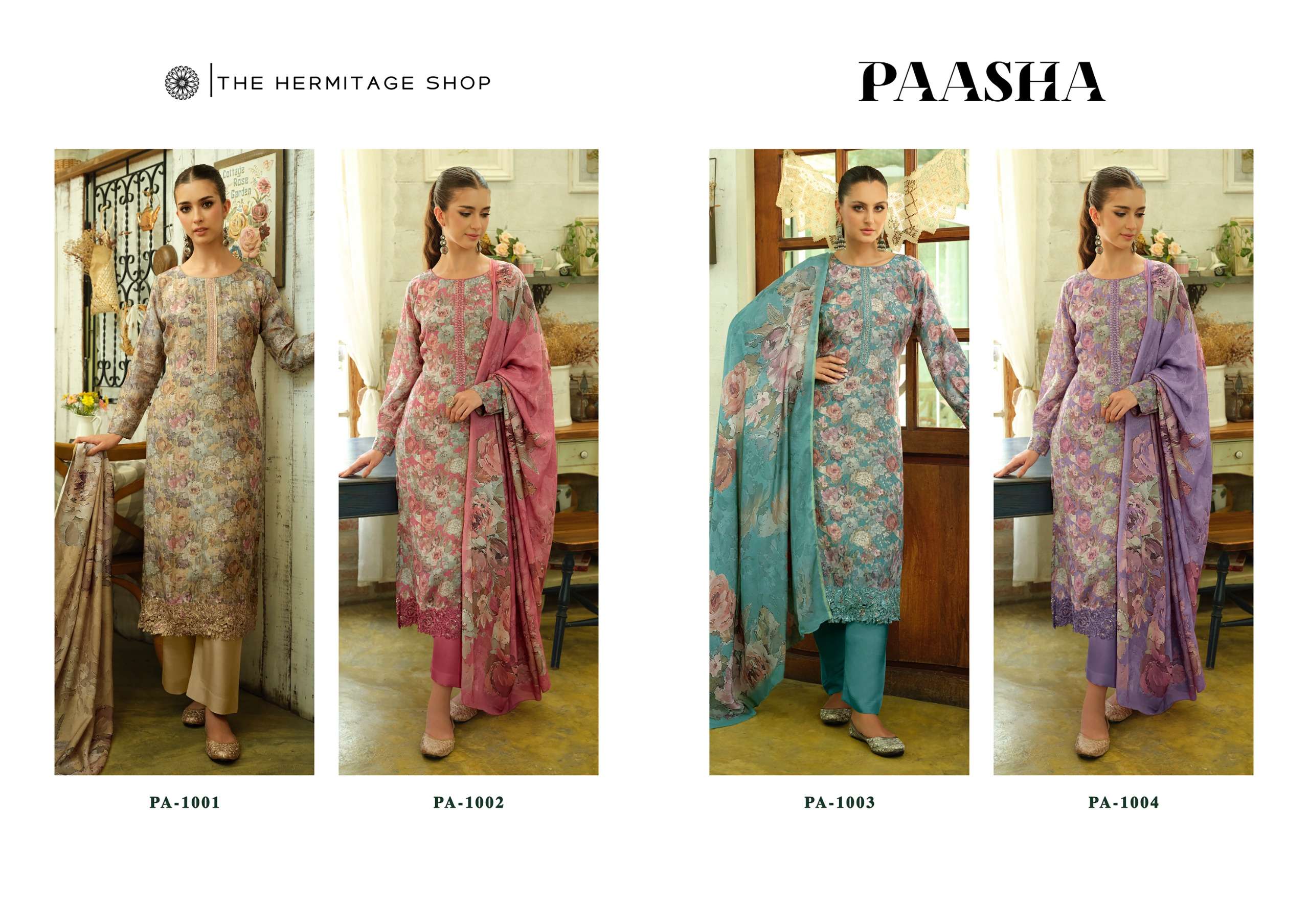 THE HERMITAGE SHOP PAASHA LAWN COTTON  DIGITAL PRINTS WITH FANCY WORK SUIT
