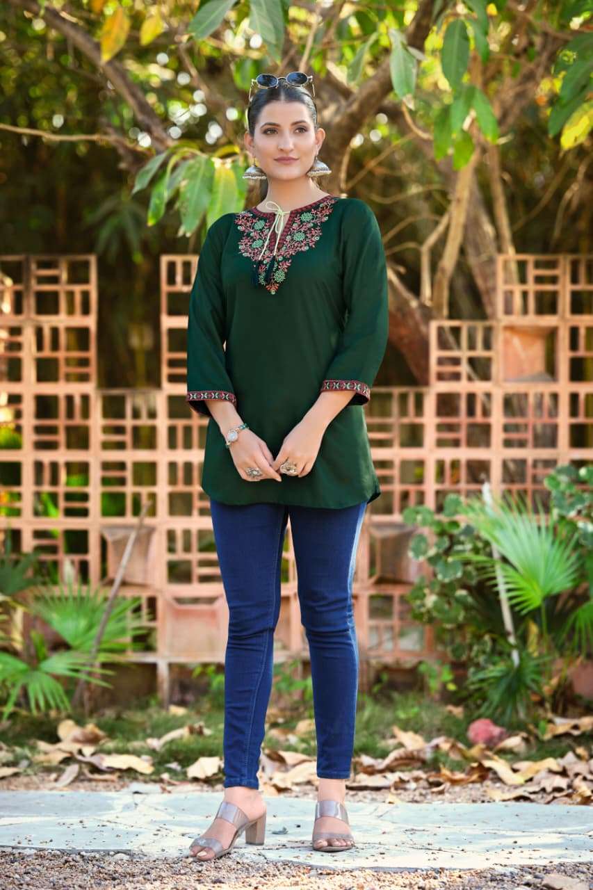 TIPS AND TOPS TWINKLE RAYON FANCY SUMMER WEAR LADIES TOP