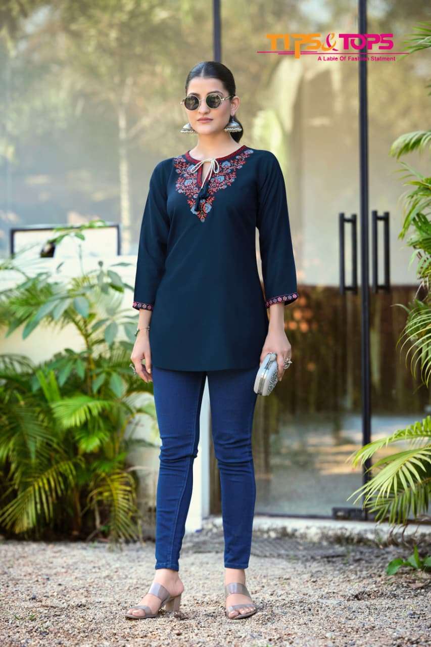 TIPS AND TOPS TWINKLE RAYON FANCY SUMMER WEAR LADIES TOP