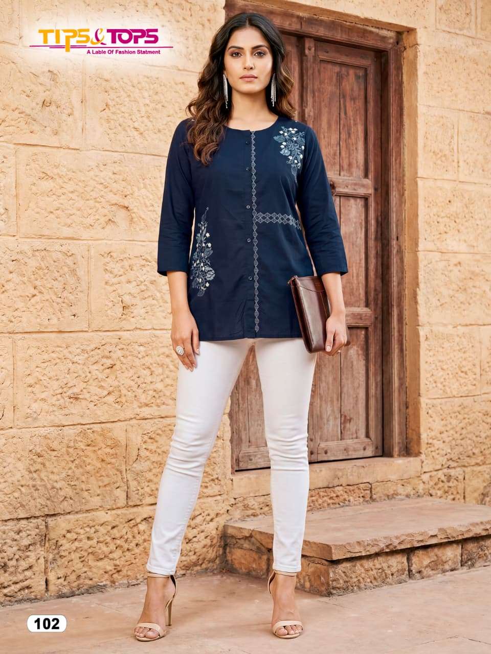TIPS AND TOPS VIANA COTTON FANCY WESTERN WEAR LADIES TOP