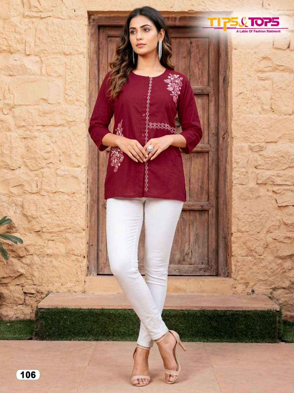 TIPS AND TOPS VIANA COTTON FANCY WESTERN WEAR LADIES TOP