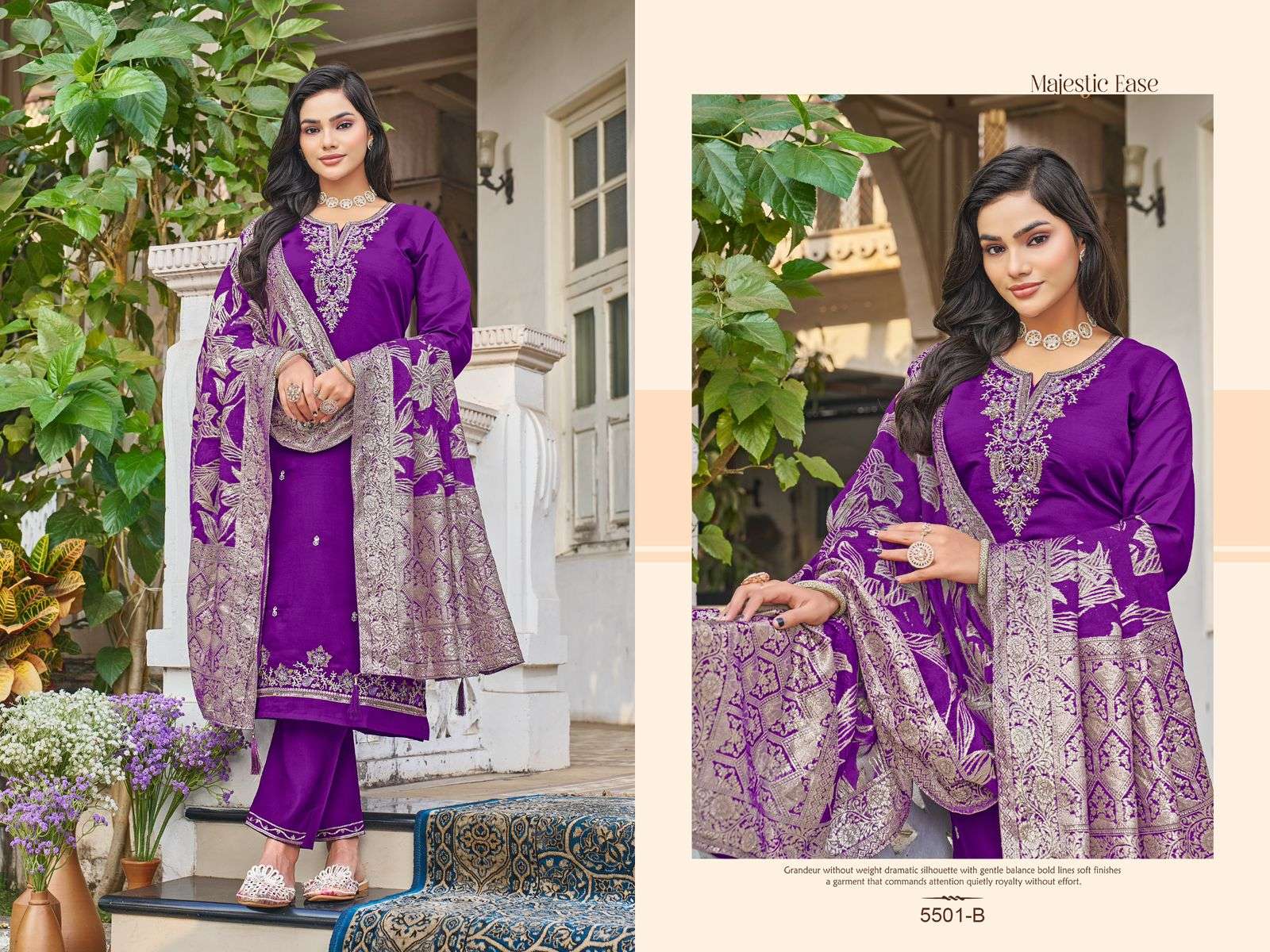 VAMIKA PADMINI VISCOSE SILK HAND WORK DESIGNER READY MADE LADIES SUIT
