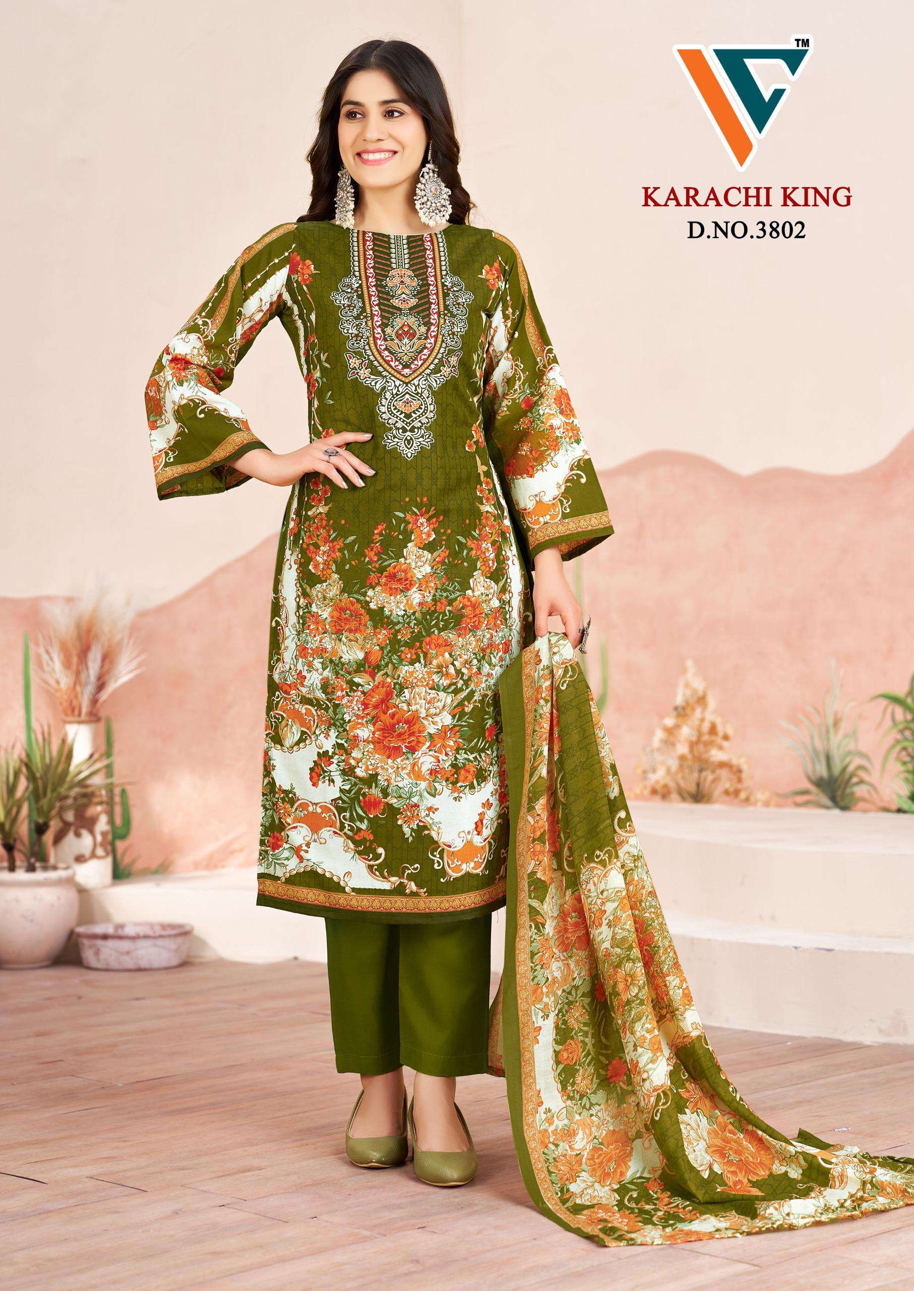 VANDANA CREATION KARACHI KING VOL 38 COTTON DIGITAL PRINT SALWAR SUIT